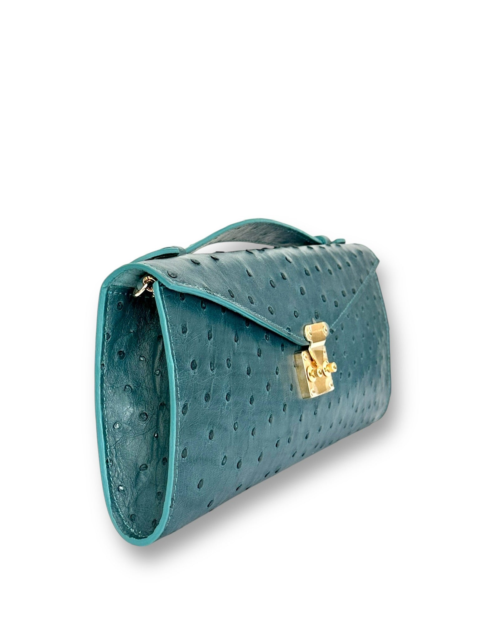 Rich Teal Ostrich - Minnie Pochette image 1