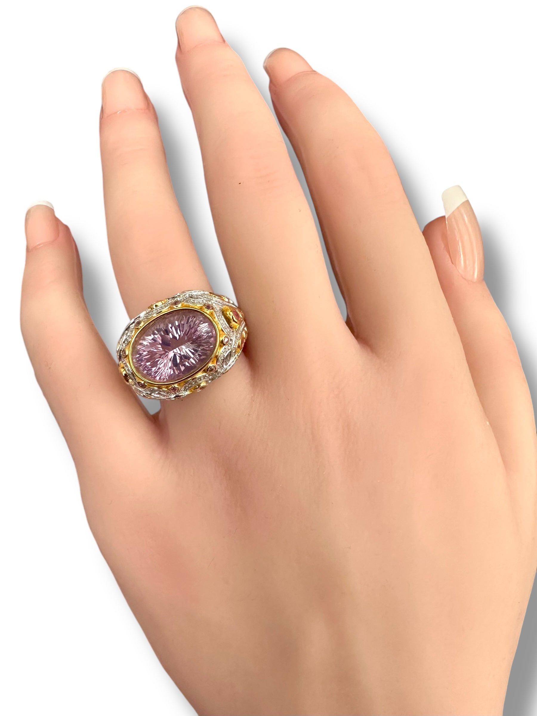 6.65 Oval Shaped Amethyst Ring image 1