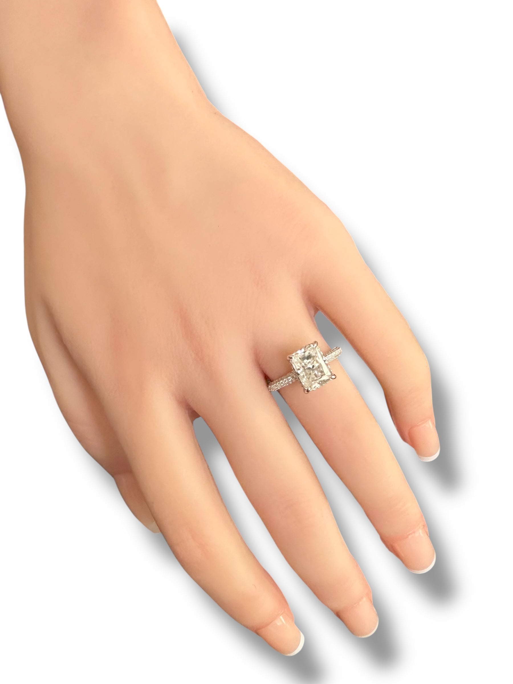3ct Radiant Cut Moissanite Ring image 6
