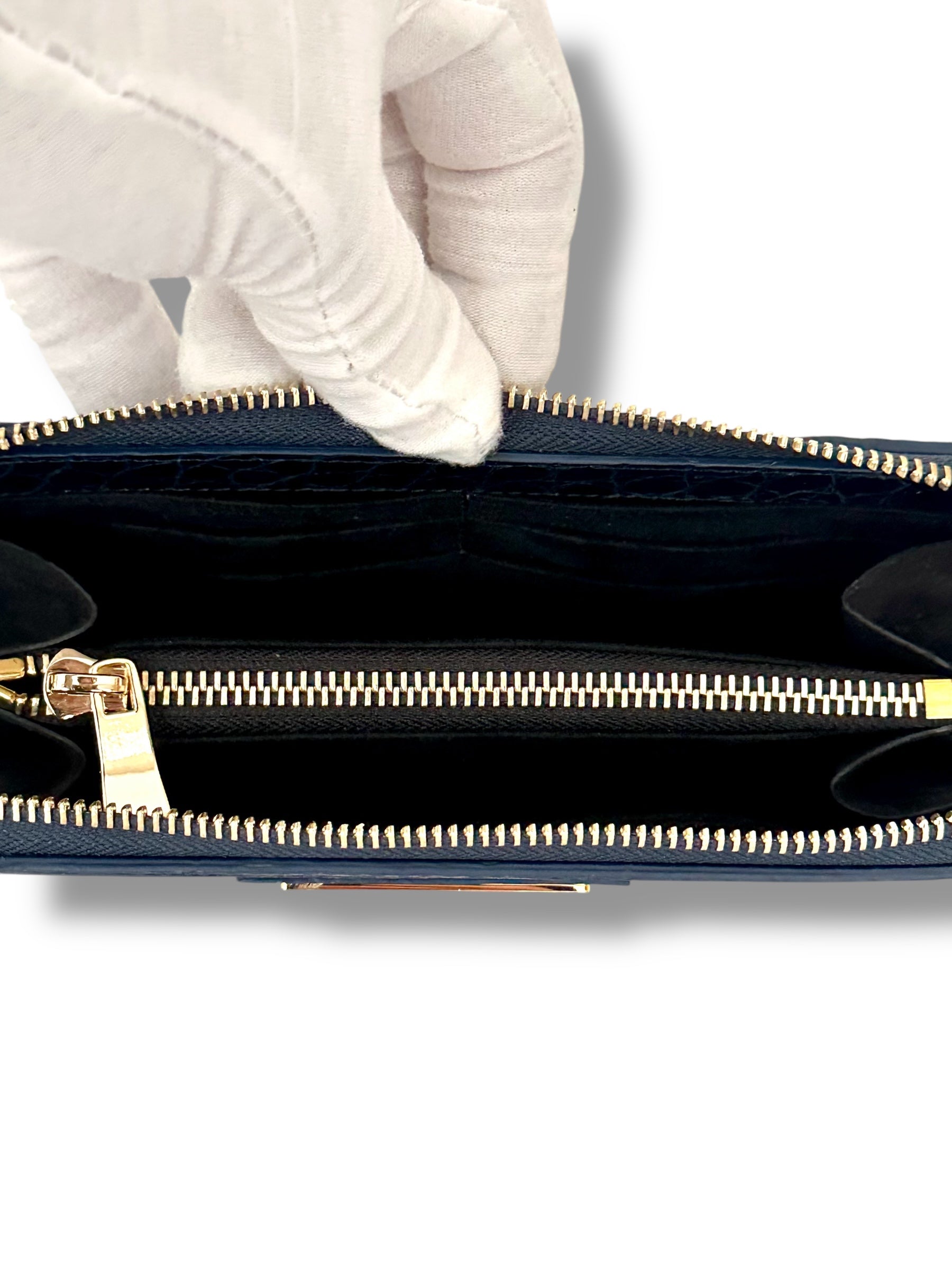 Deep Blue Niloticus Crocodile - Zip Around Wallet image 2