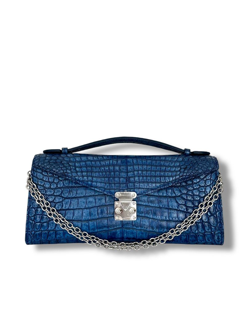 Shades of Sapphire Niloticus Crocodile - Minnie Pochette image 0