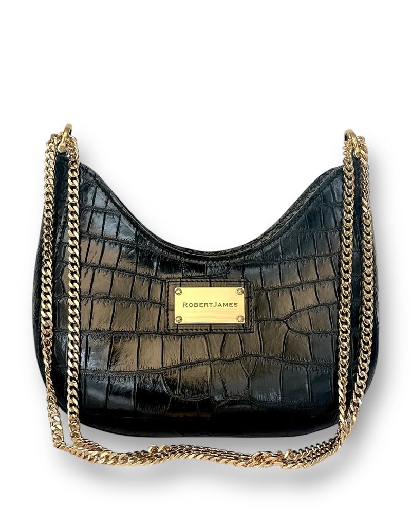 Black Onyx Niloticus Crocodile - Blair Hobo image 0