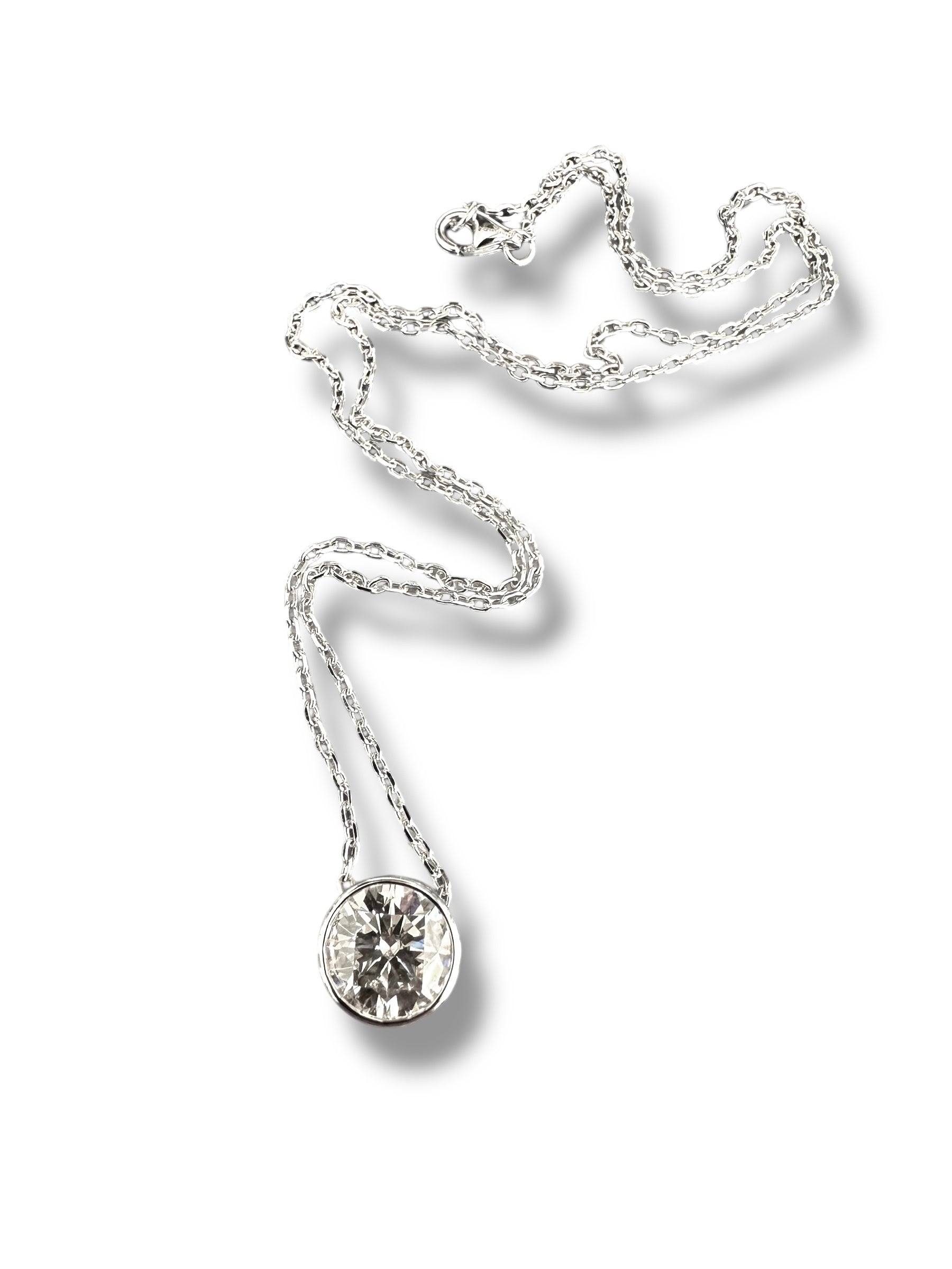 3ct Round Brilliant Moissanite Pendant  image 2