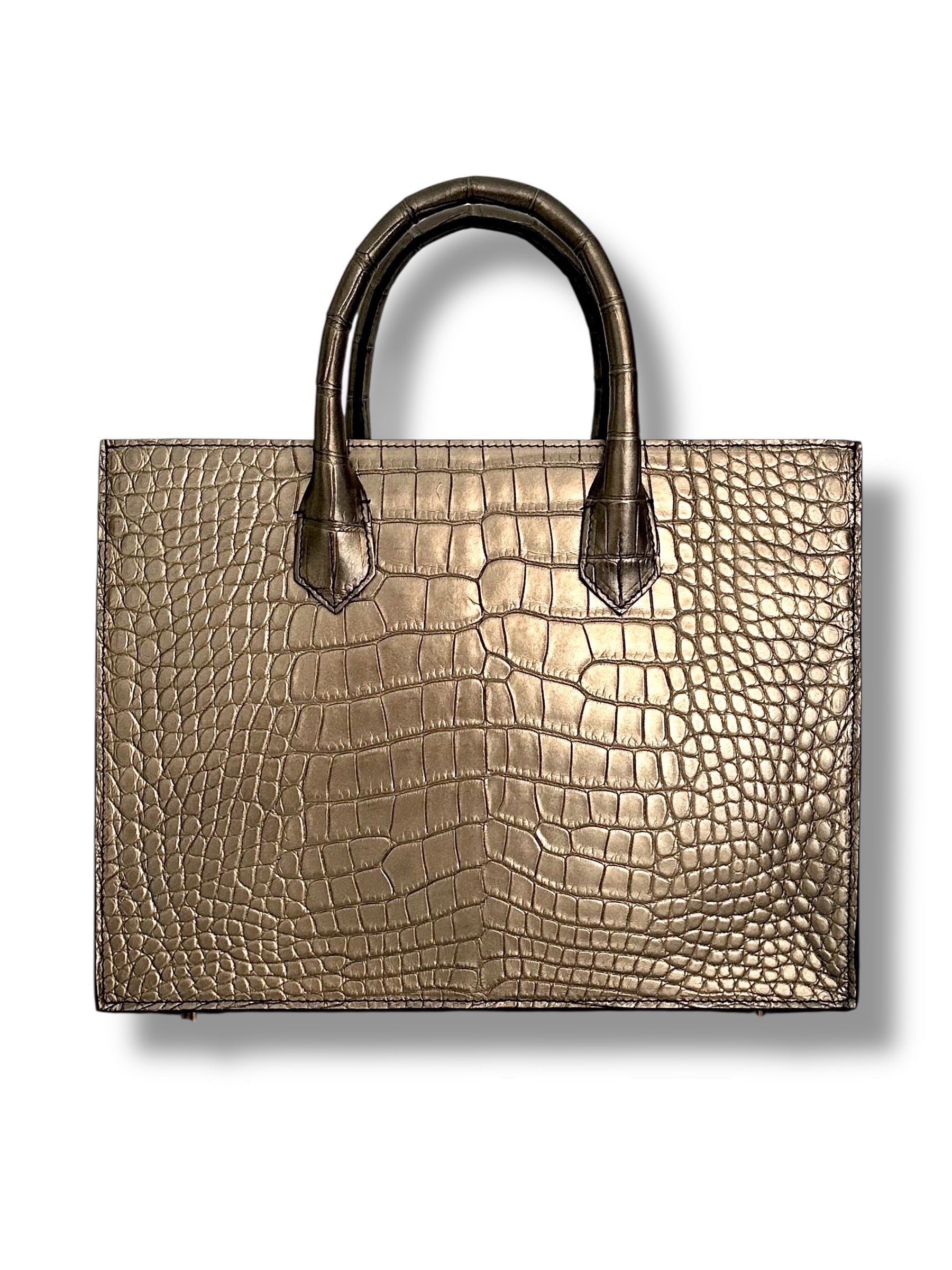 Metallic Gold Bronze Alligator - The Classic Tote image 2