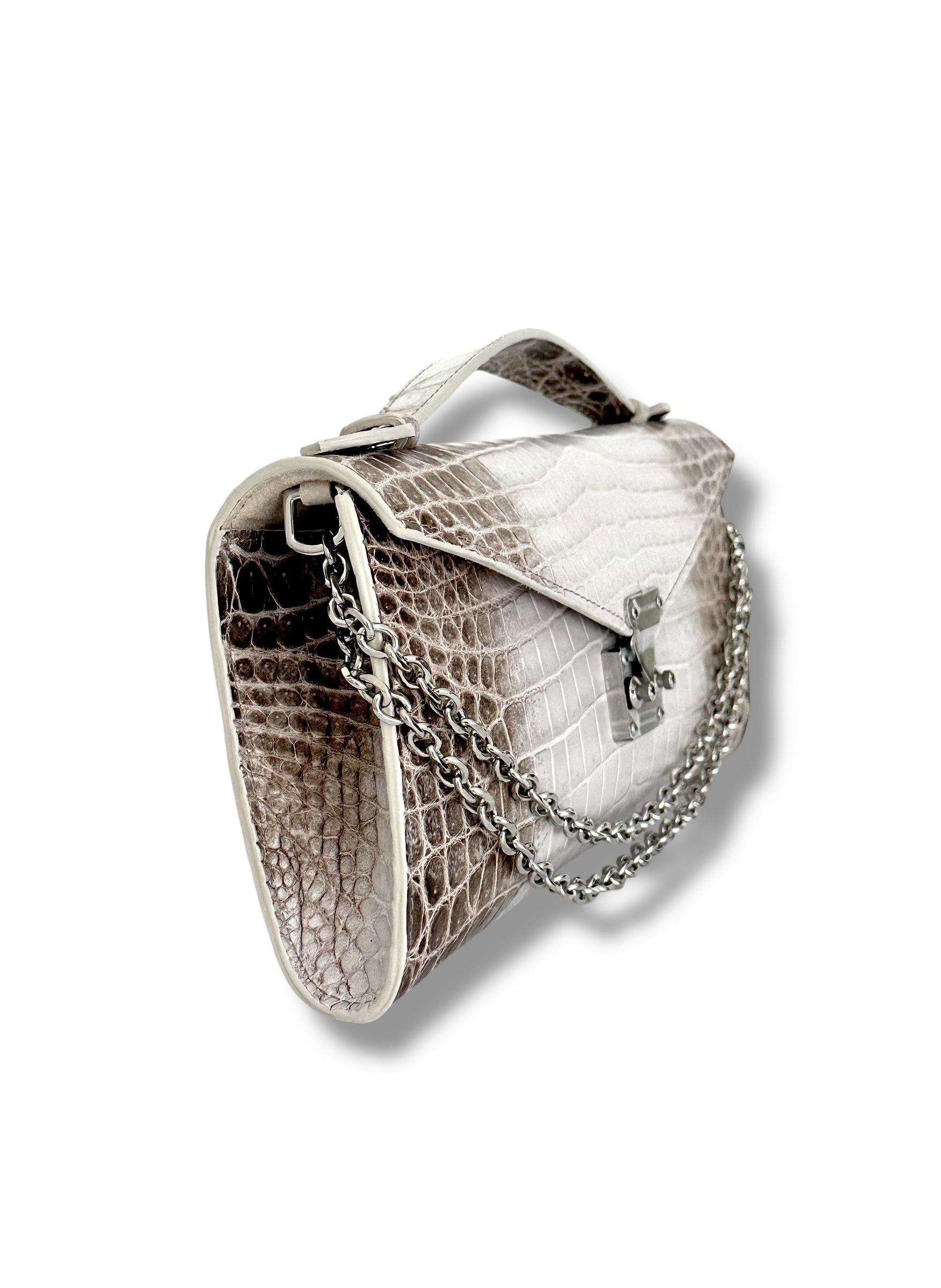 Soft Grey/Blue Sierra Niloticus Crocodile - The Minnie Pochette image 1