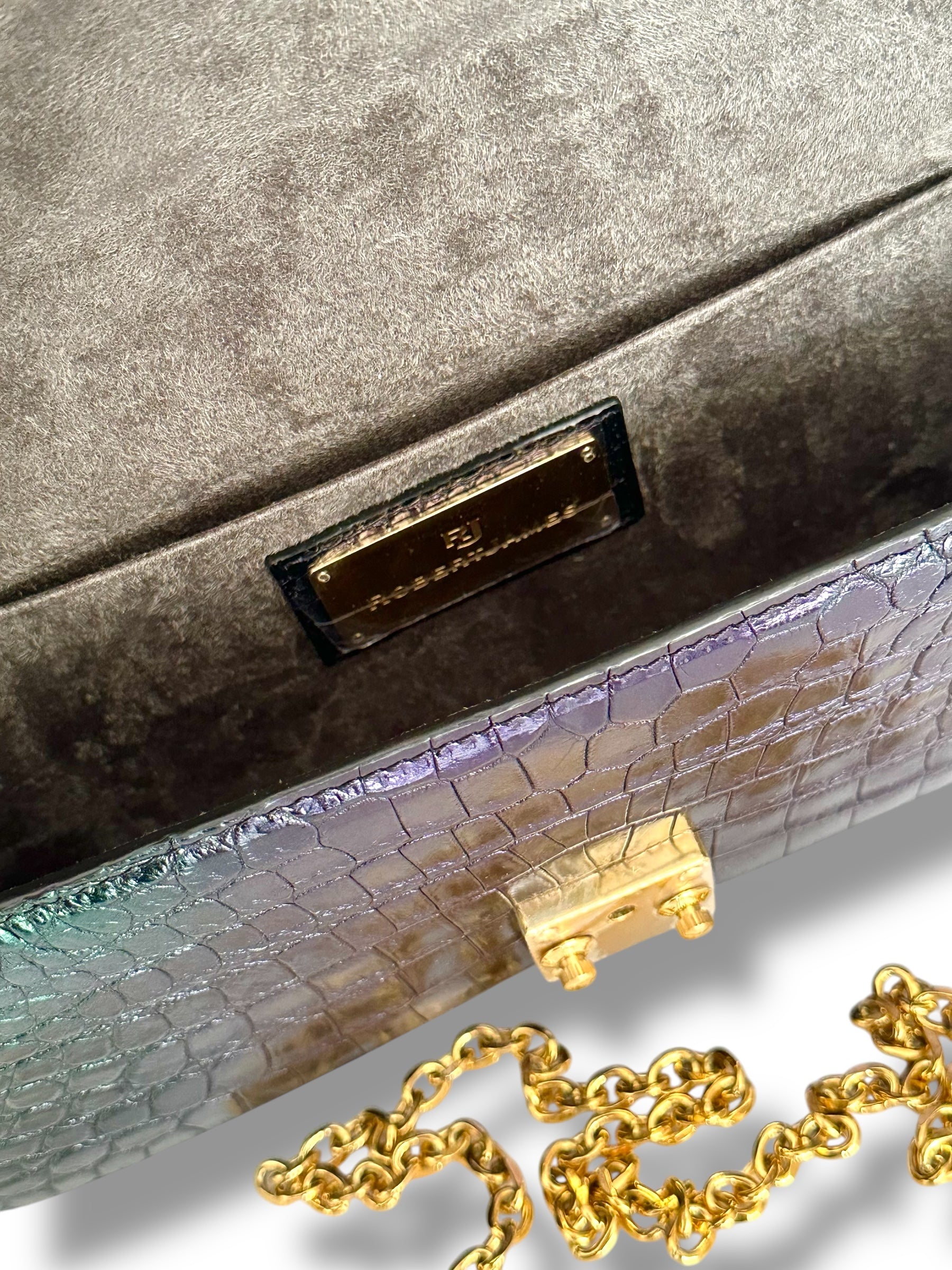 Metallic Green and Purple Alligator - Minnie Pochette image 3