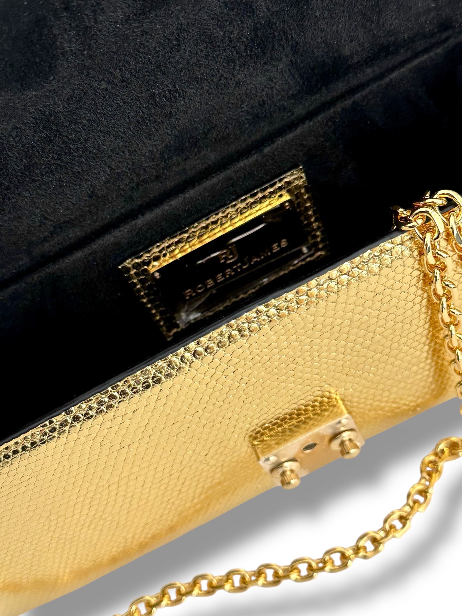 Bright Metallic Gold Salvator Lizard - The Minnie Pochette image 3