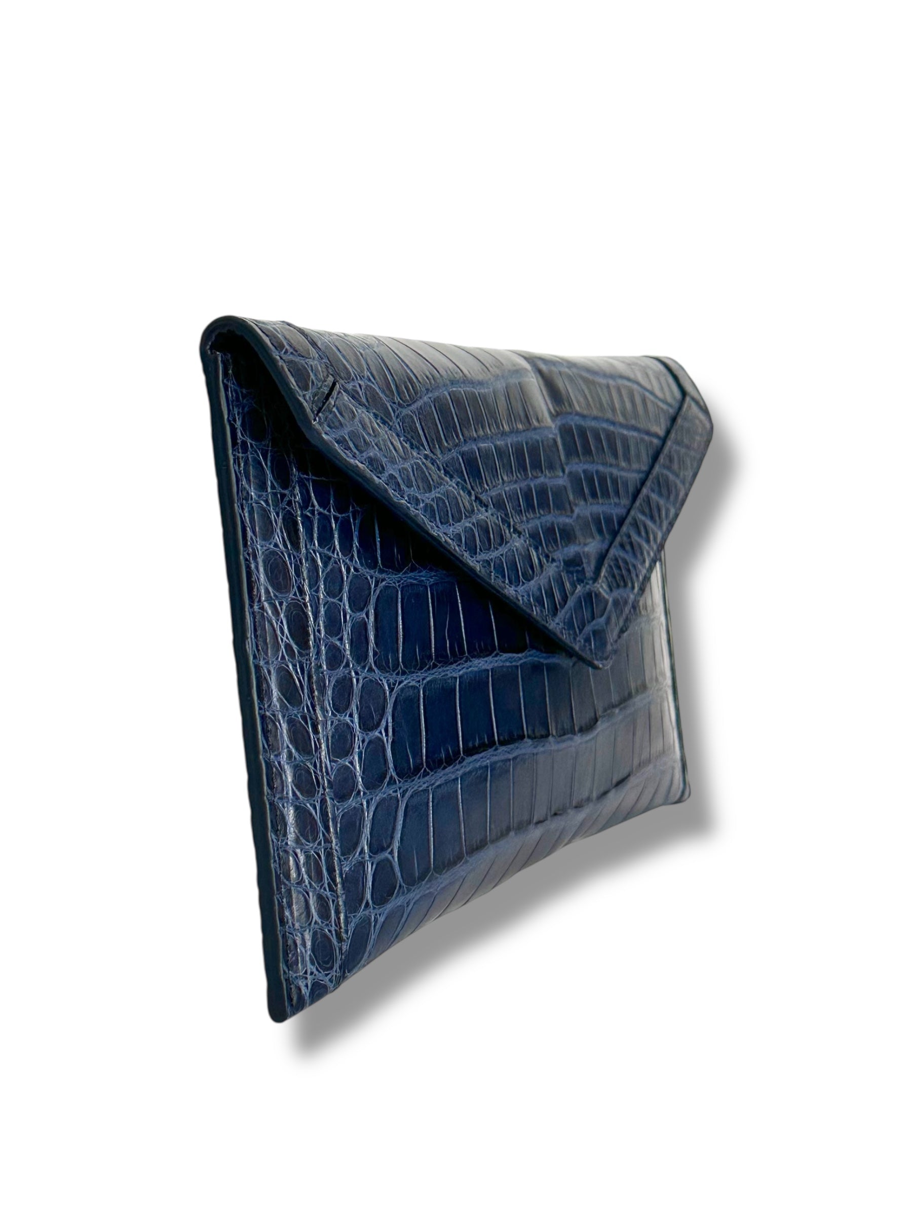 Navy Blue Alligator - The Morgan Clutch (soft sheen) image 1