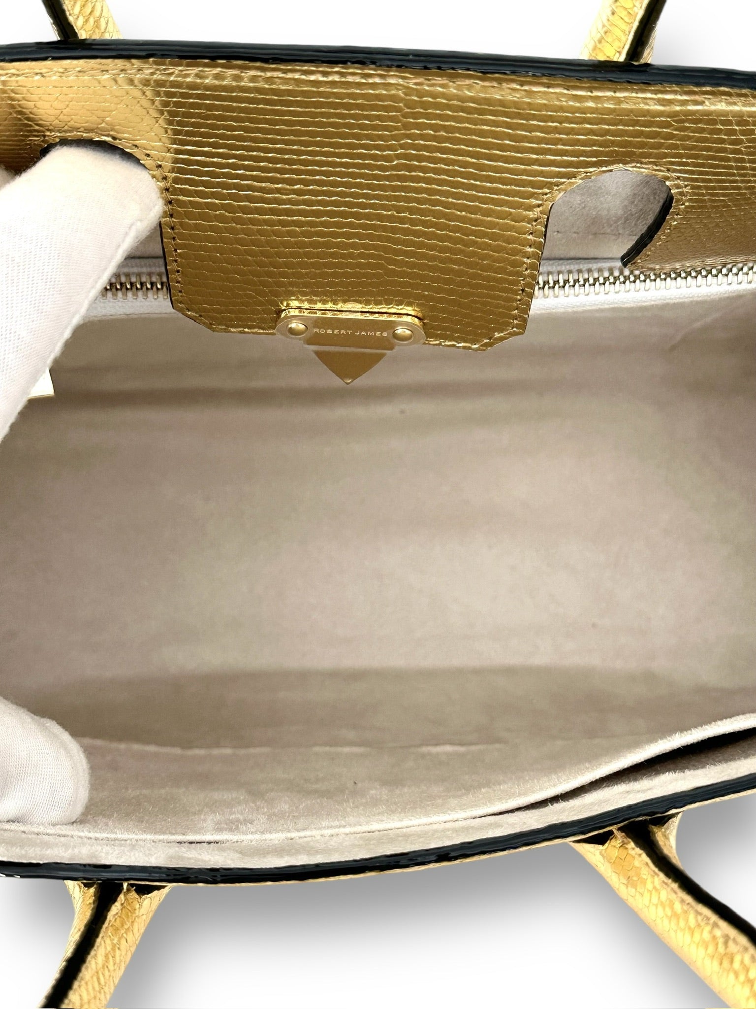 Gold Metallic Lizard - Wrenley Tote image 4