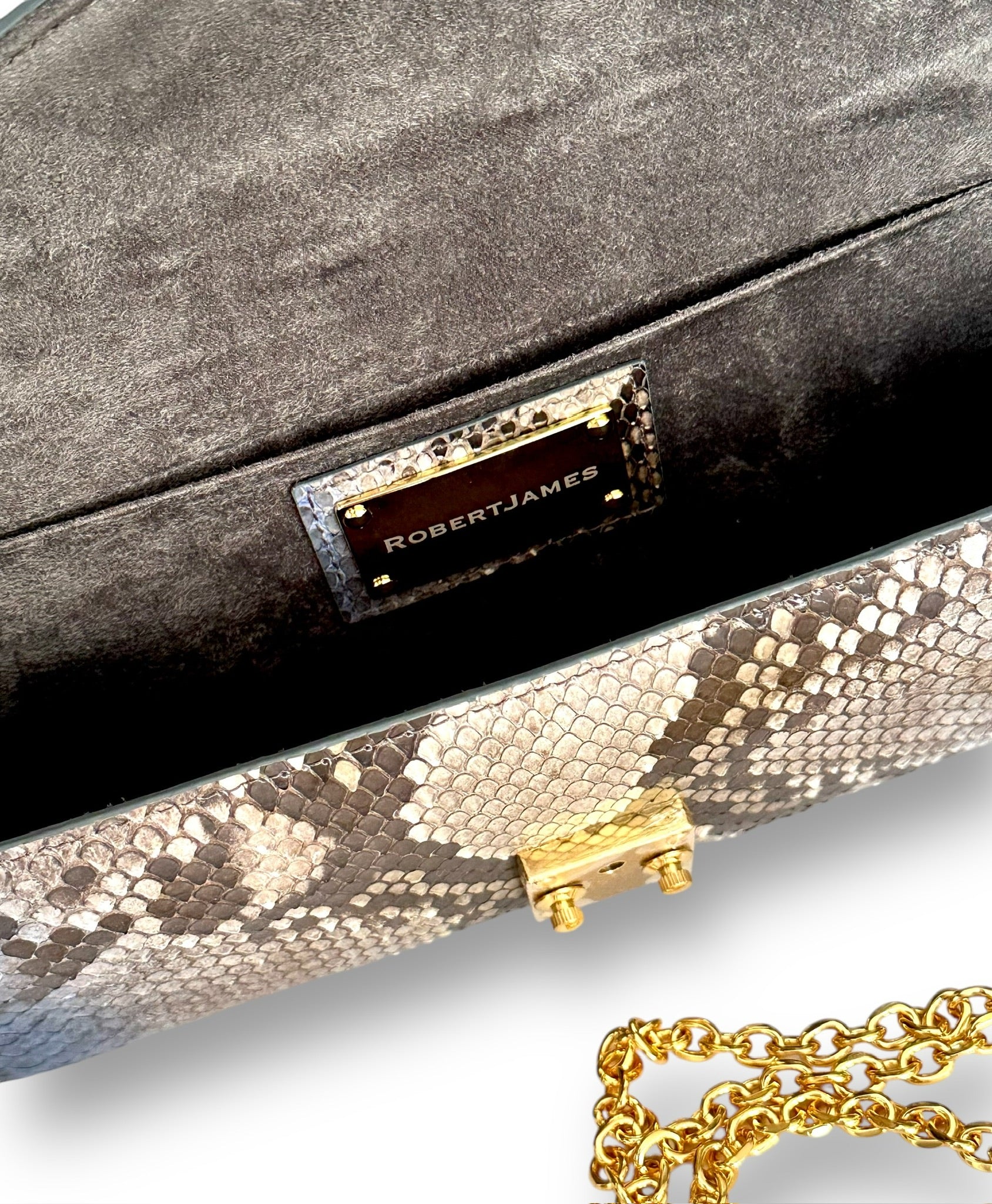 Soft Grey, Taupe, Blue Python - Minnie Pochette image 3