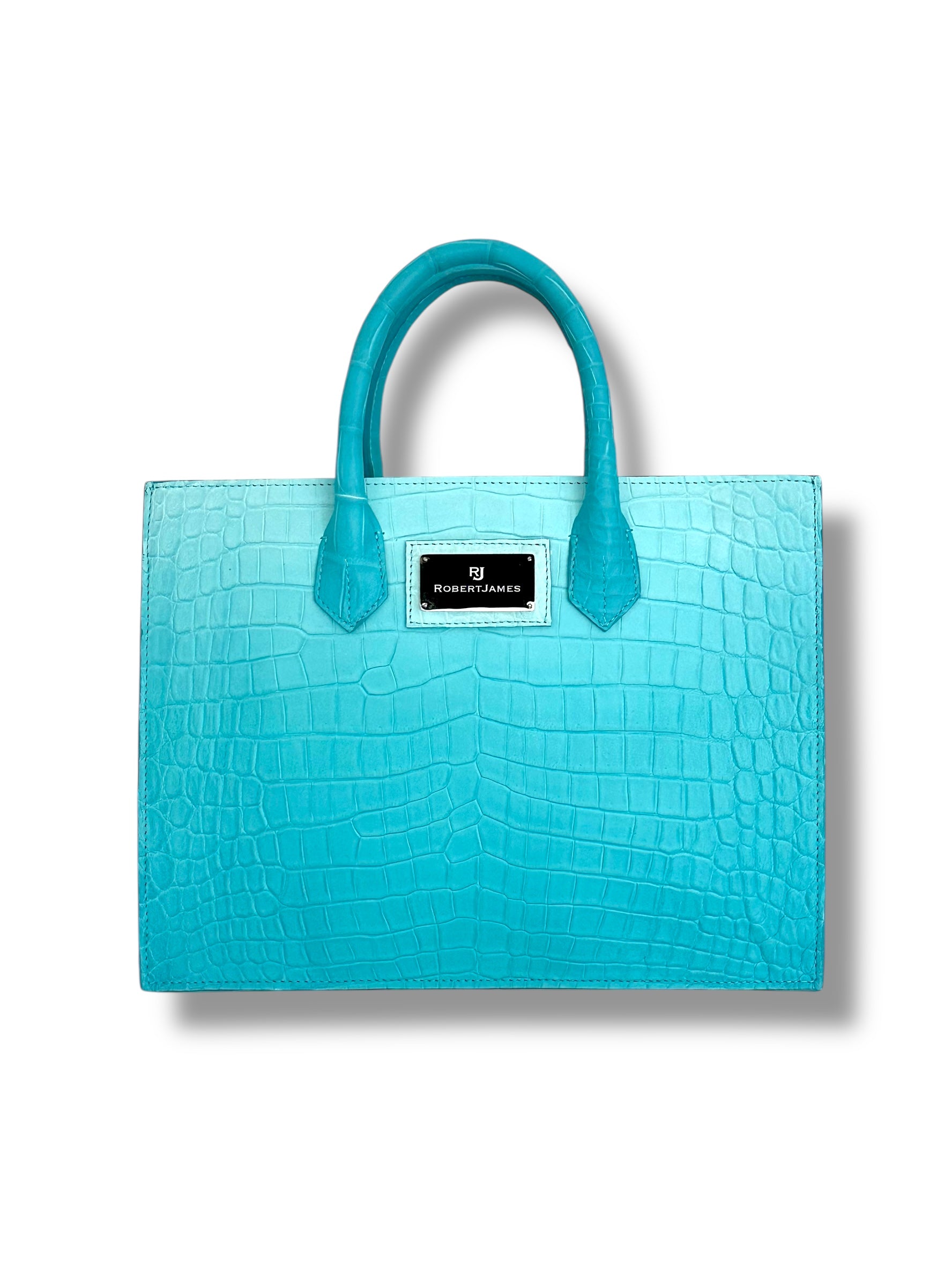 Ocean Blue Ombré Niloticus Crocodile - The Classic Tote image 0