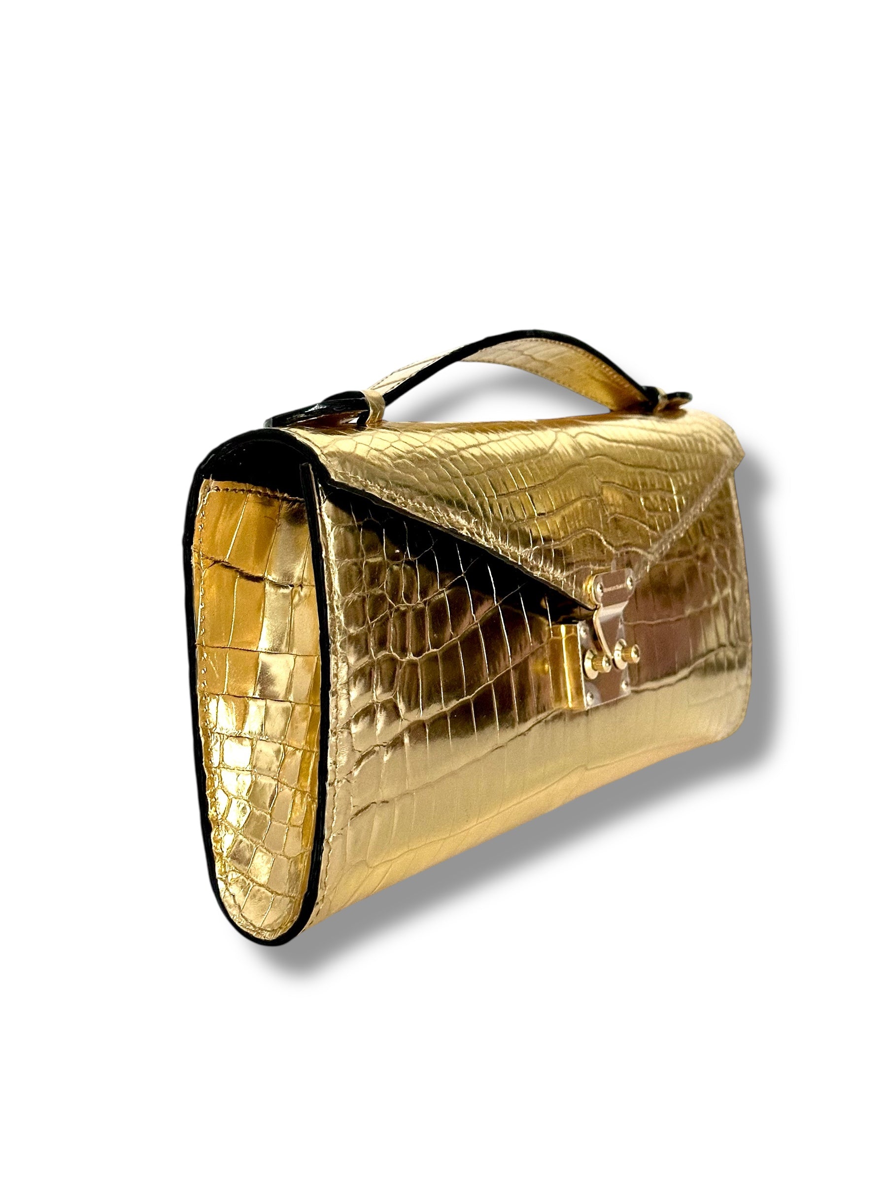 Metallic Gold Alligator - The Minnie Pochette image 1