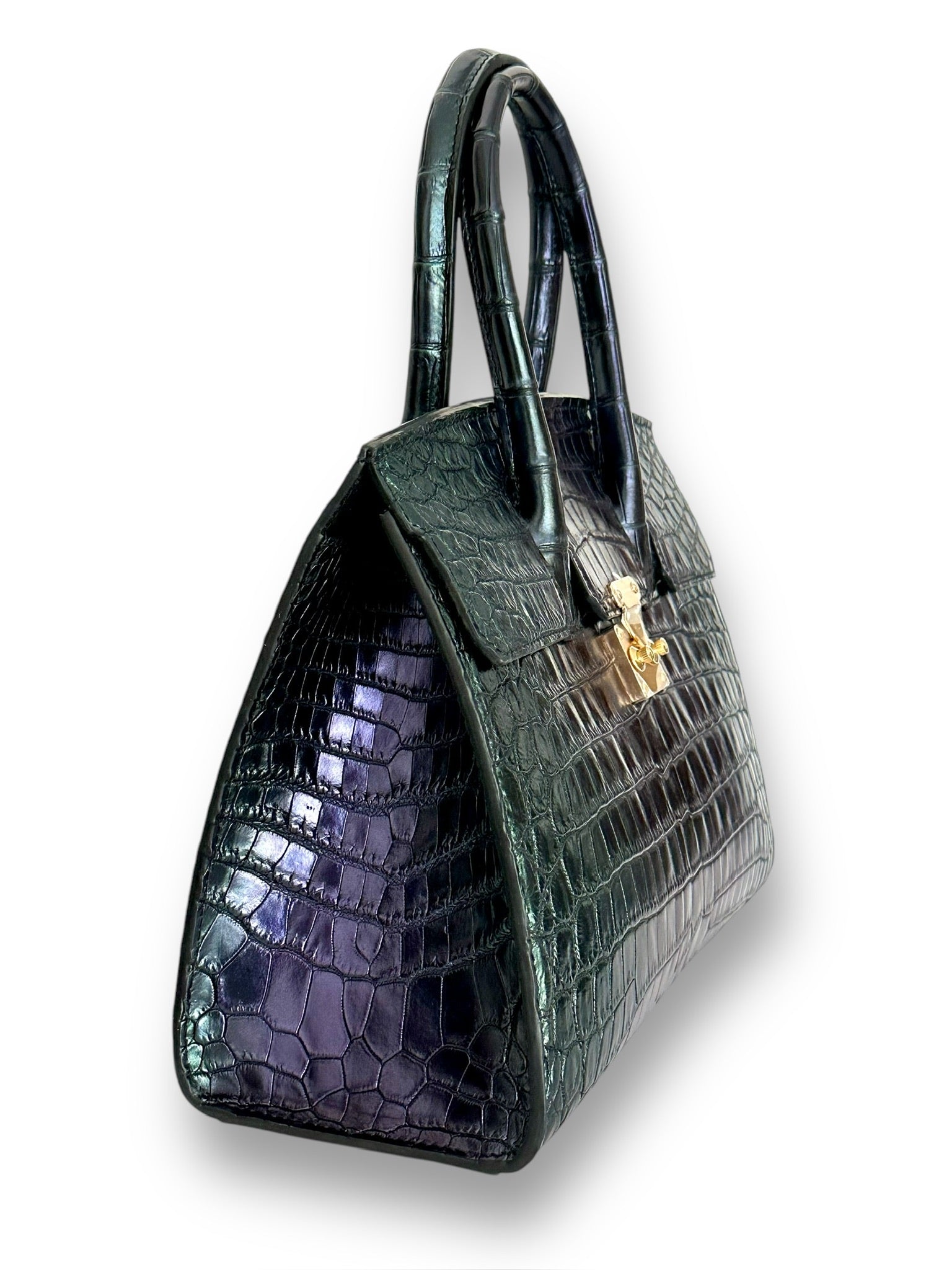 Metallic Green and Purple Alligator - Wrenley Tote image 1