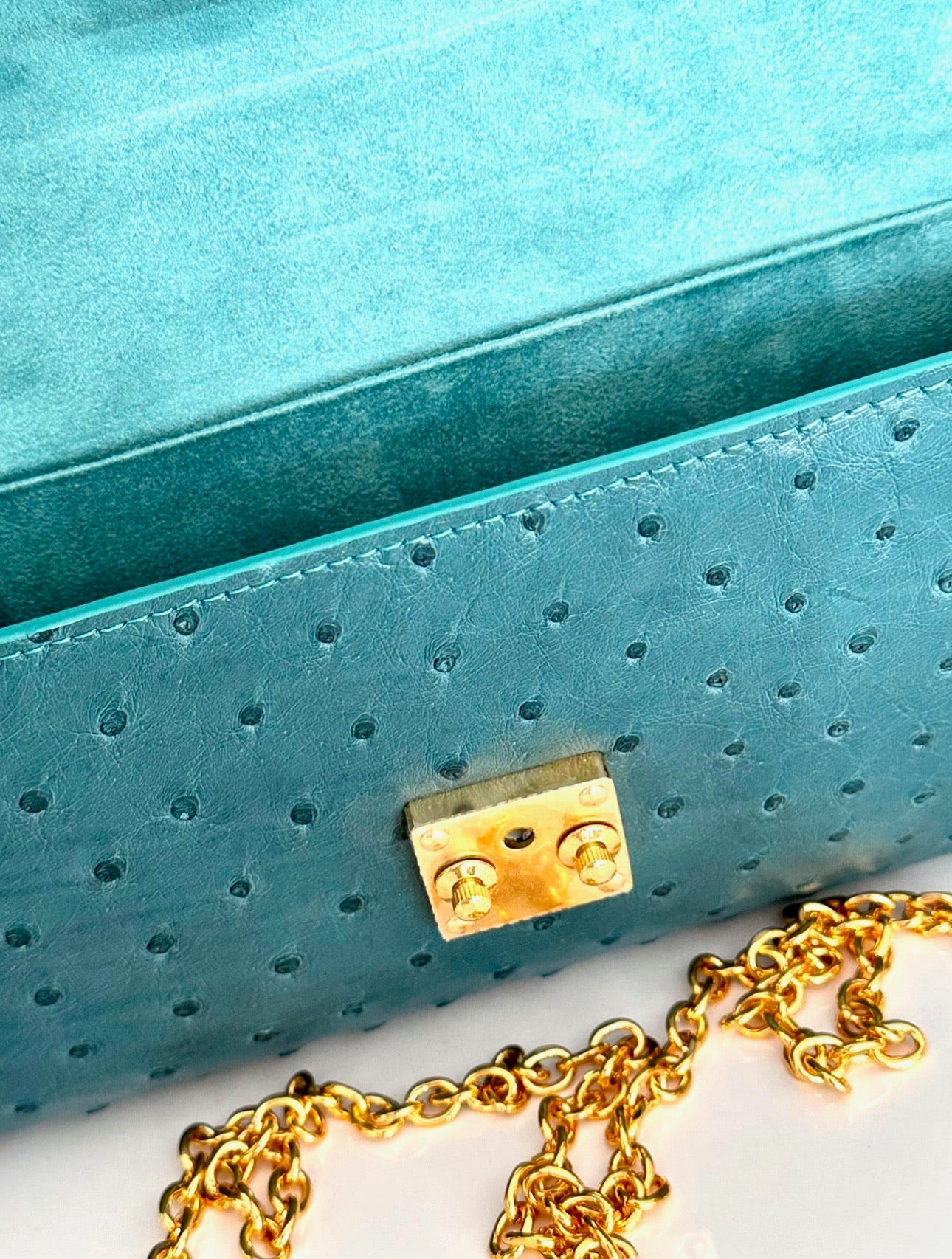 Rich Teal Ostrich - Minnie Pochette image 3