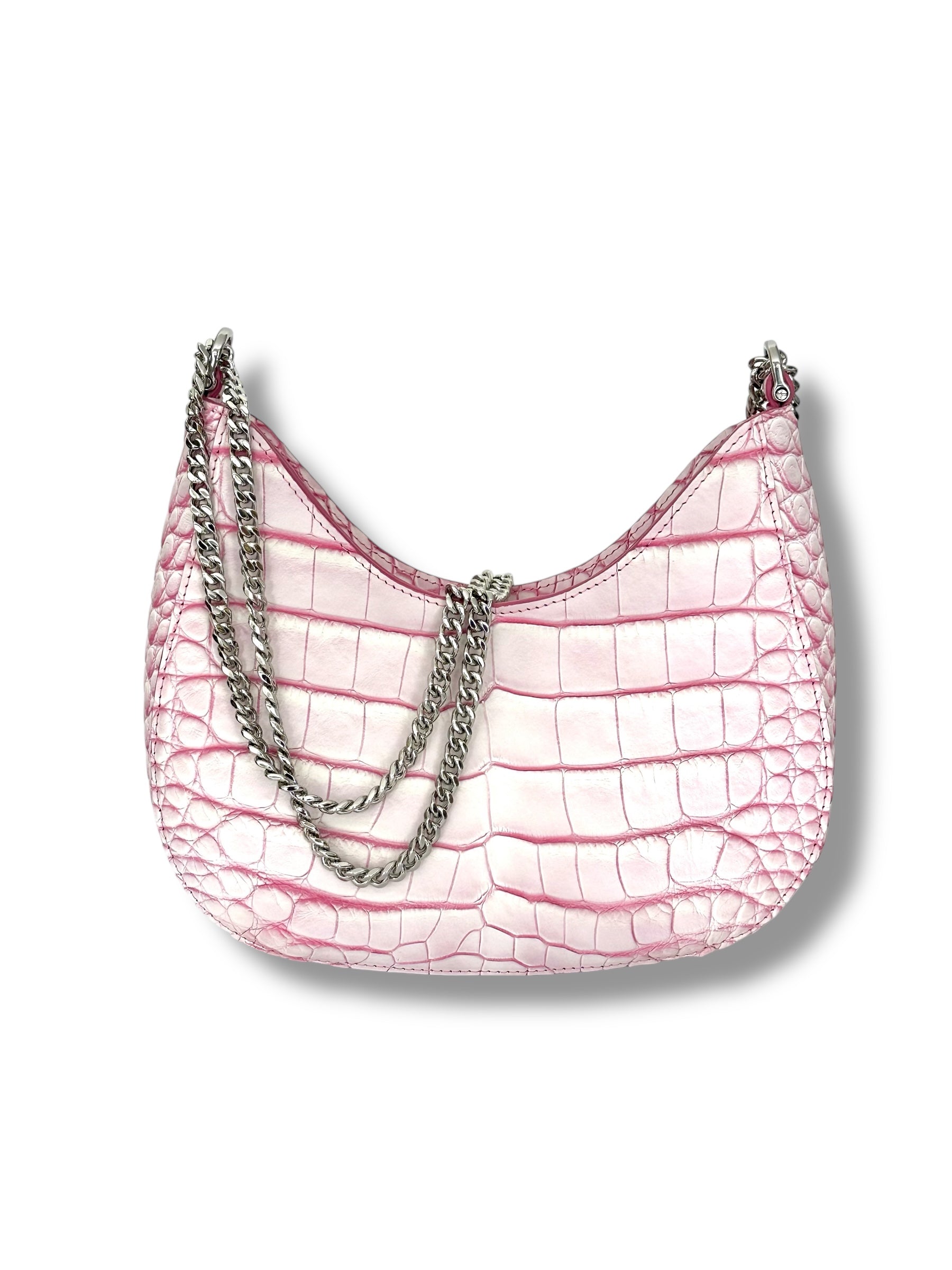 Soft White Alligator with Fuchsia - Blair Hobo image 2