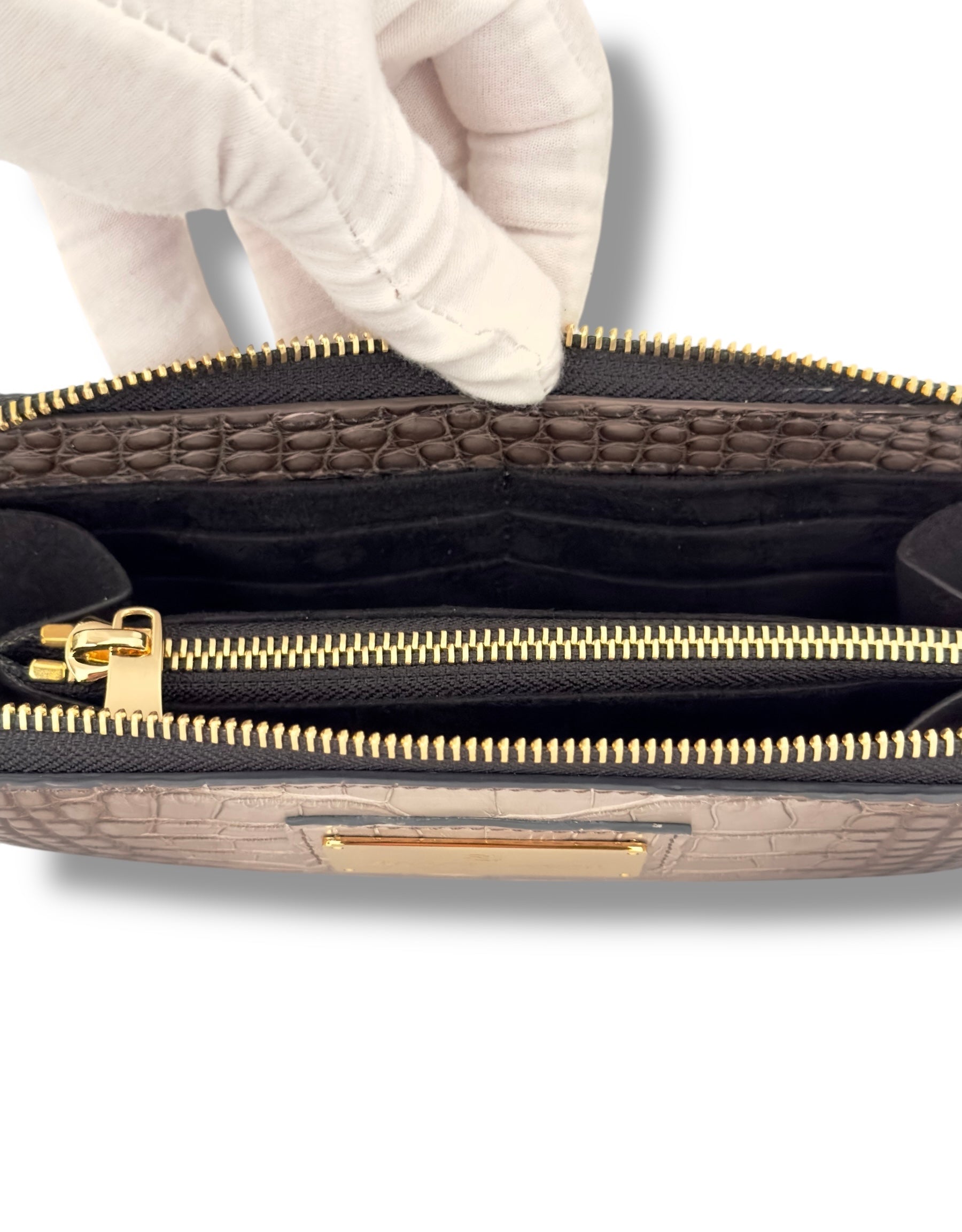 Grey Ombré Alligator - Zip Around Wallet image 2