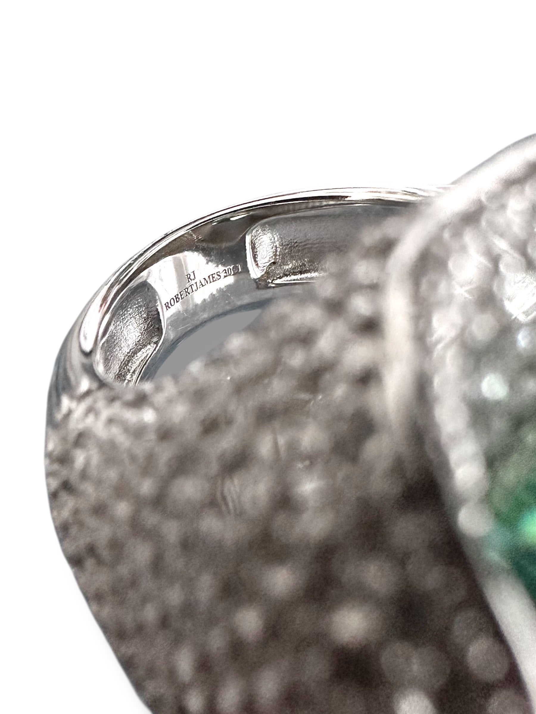 30ct Deep Green Radiant Cut Moissanite Ring image 8