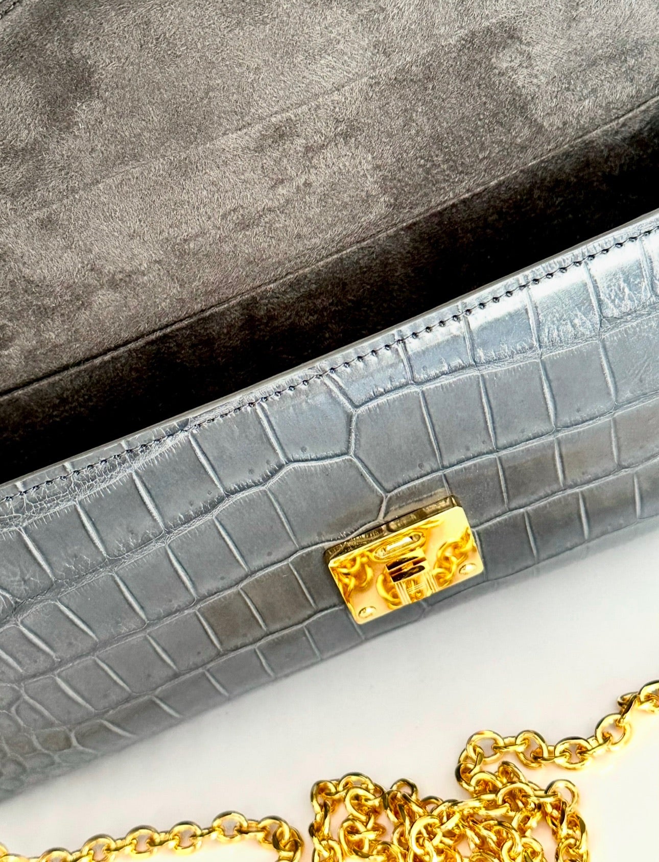 Sexy Grey Porosus Crocodile - Minnie Pochette image 3