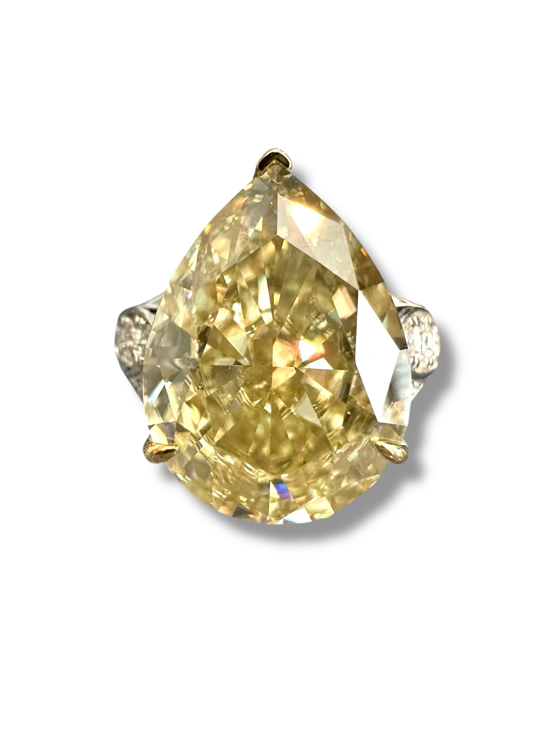 10ct Fancy Yellow Pear Moissanite Ring  image 1