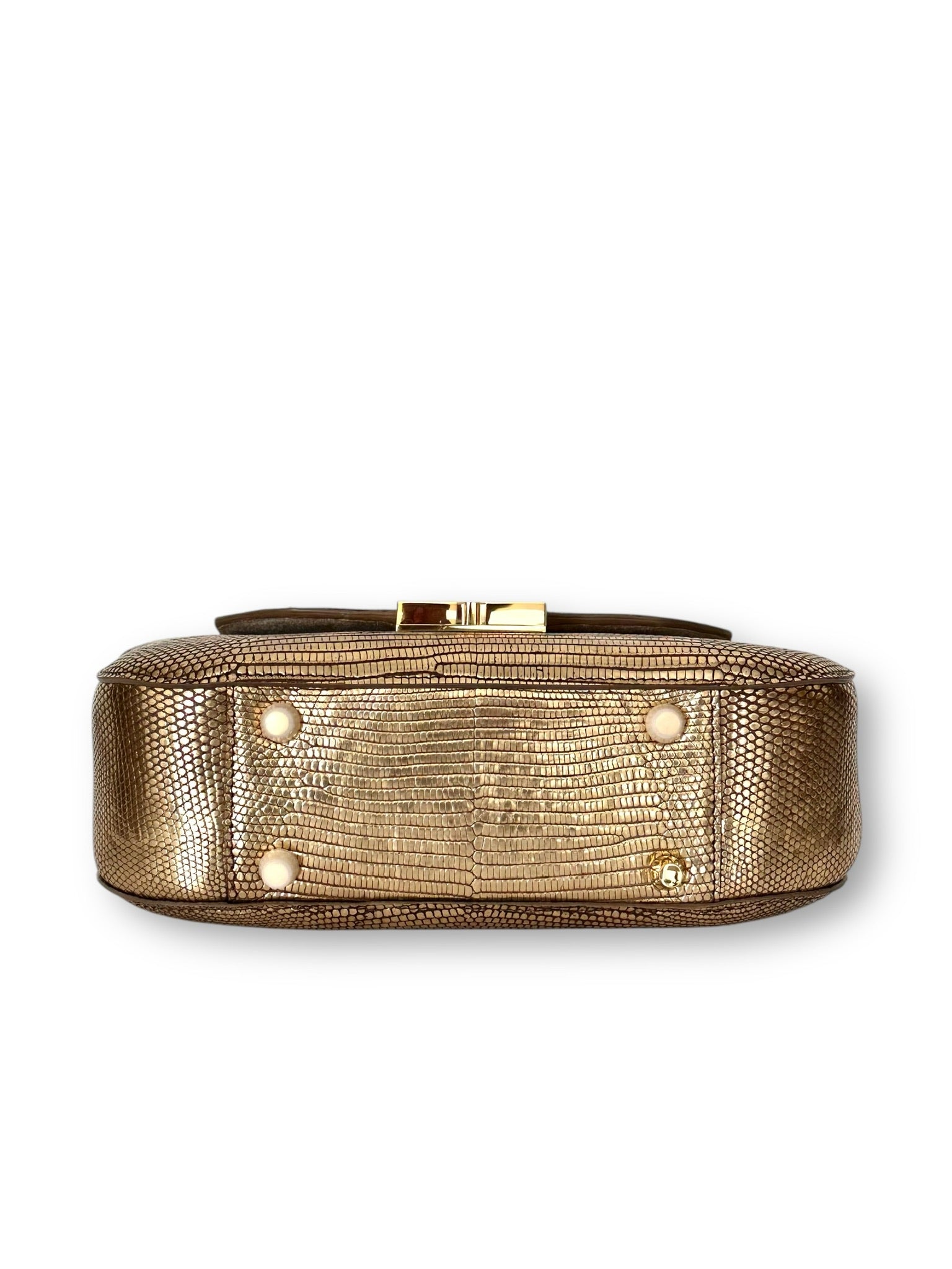 Antiqued Metallic Gold Lizard - The Dianne Flap image 3