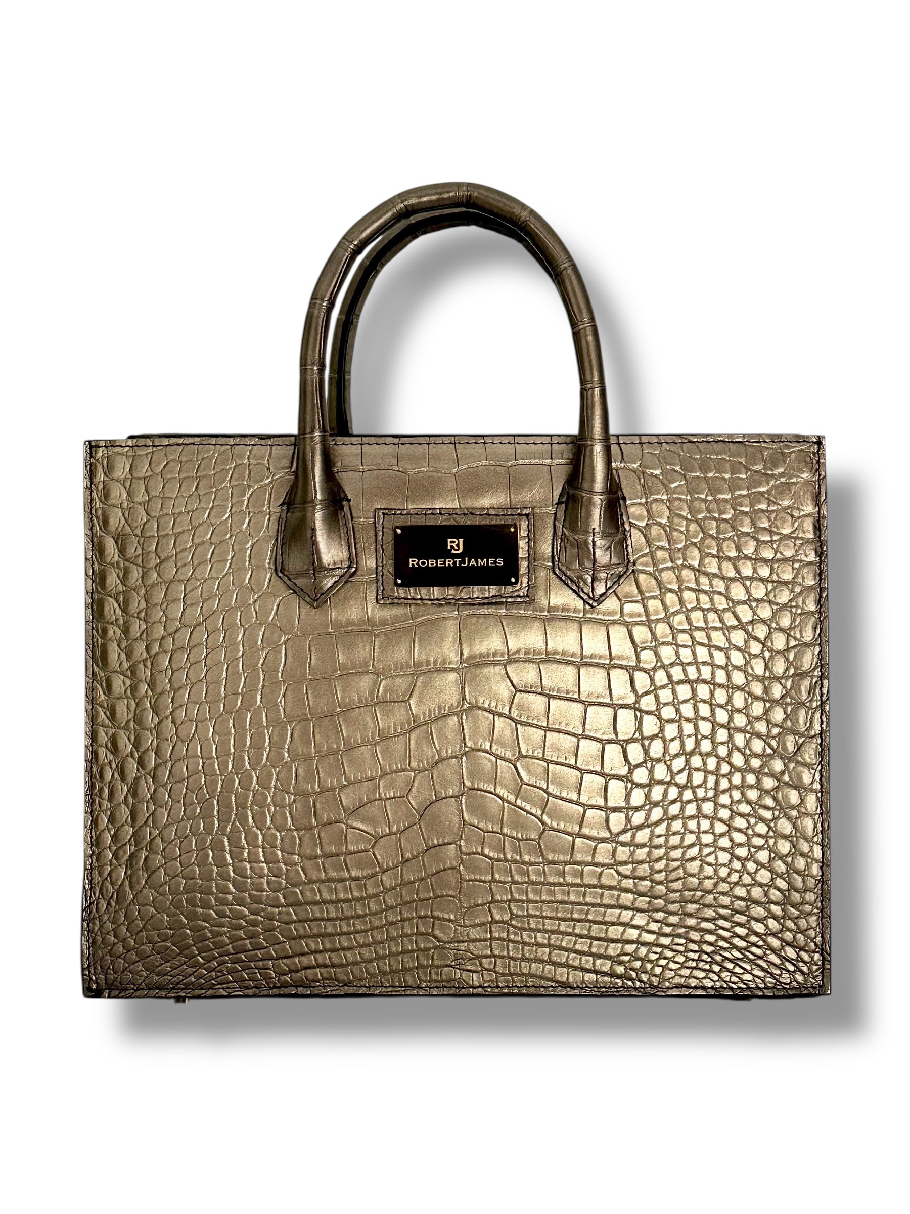 Metallic Gold Bronze Alligator - The Classic Tote image 0