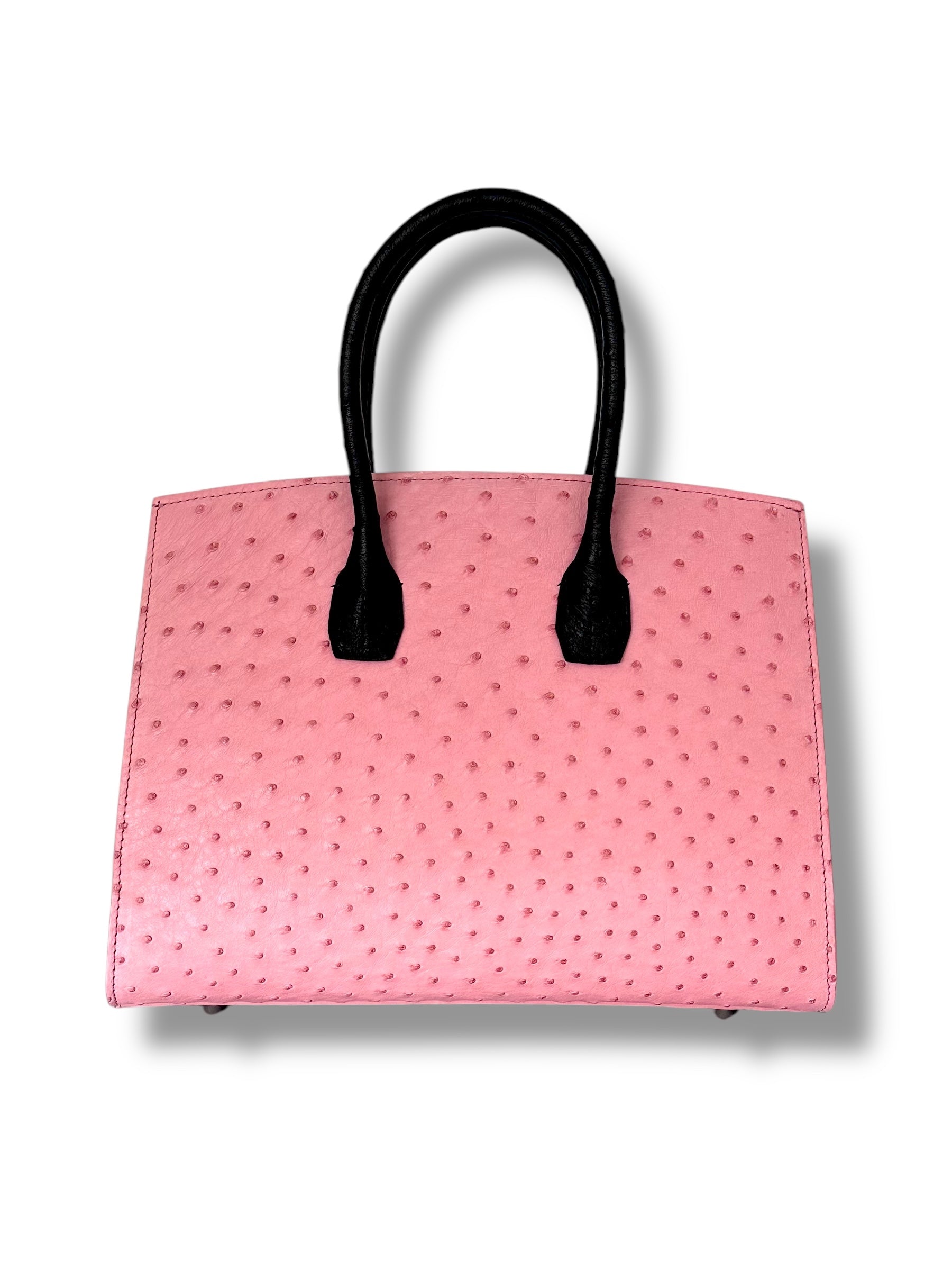 Bi-Color Pink and Black Ostrich - Wrenley Tote image 2