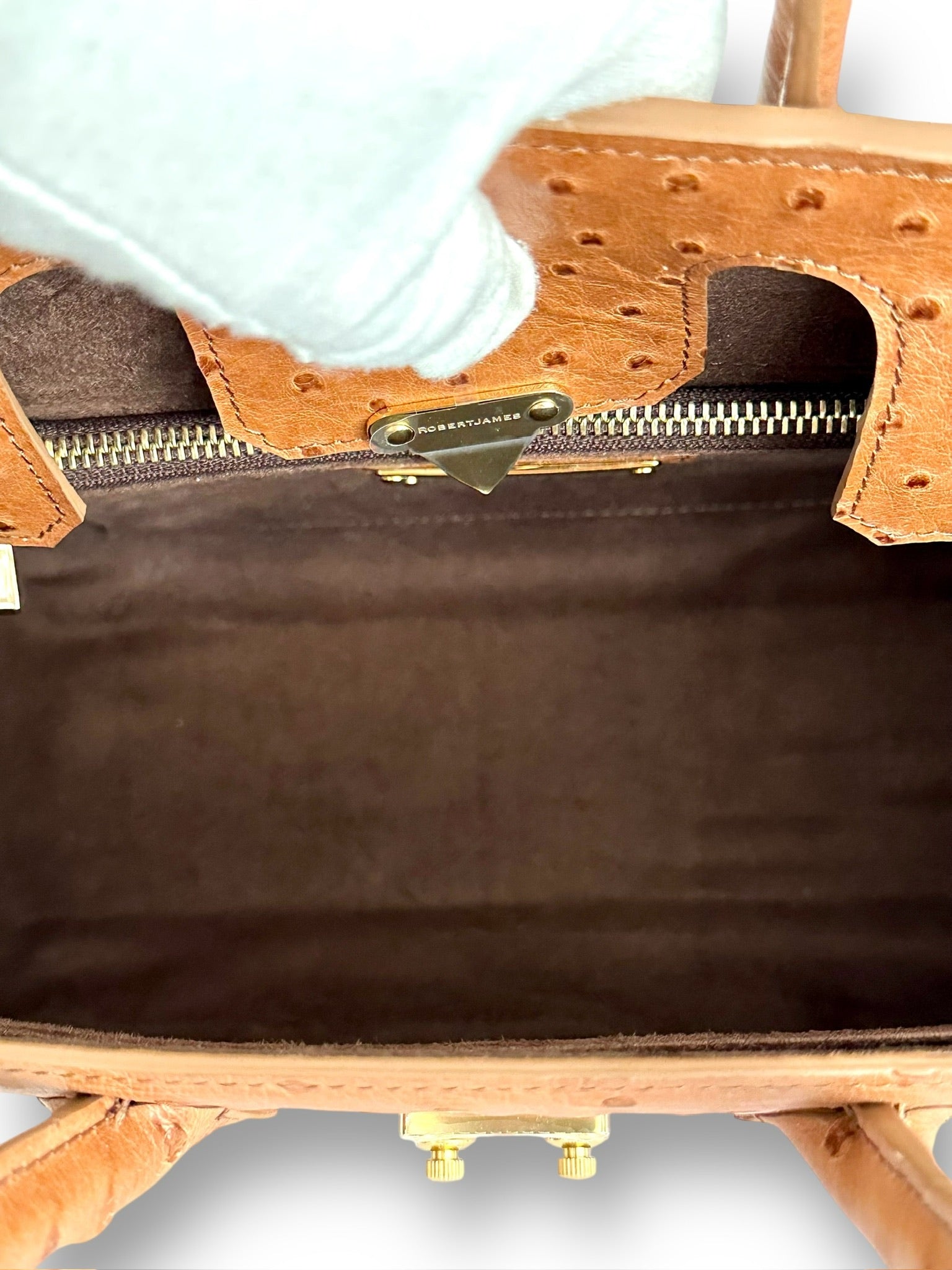 Cognac Ostrich - Wrenley Tote image 4