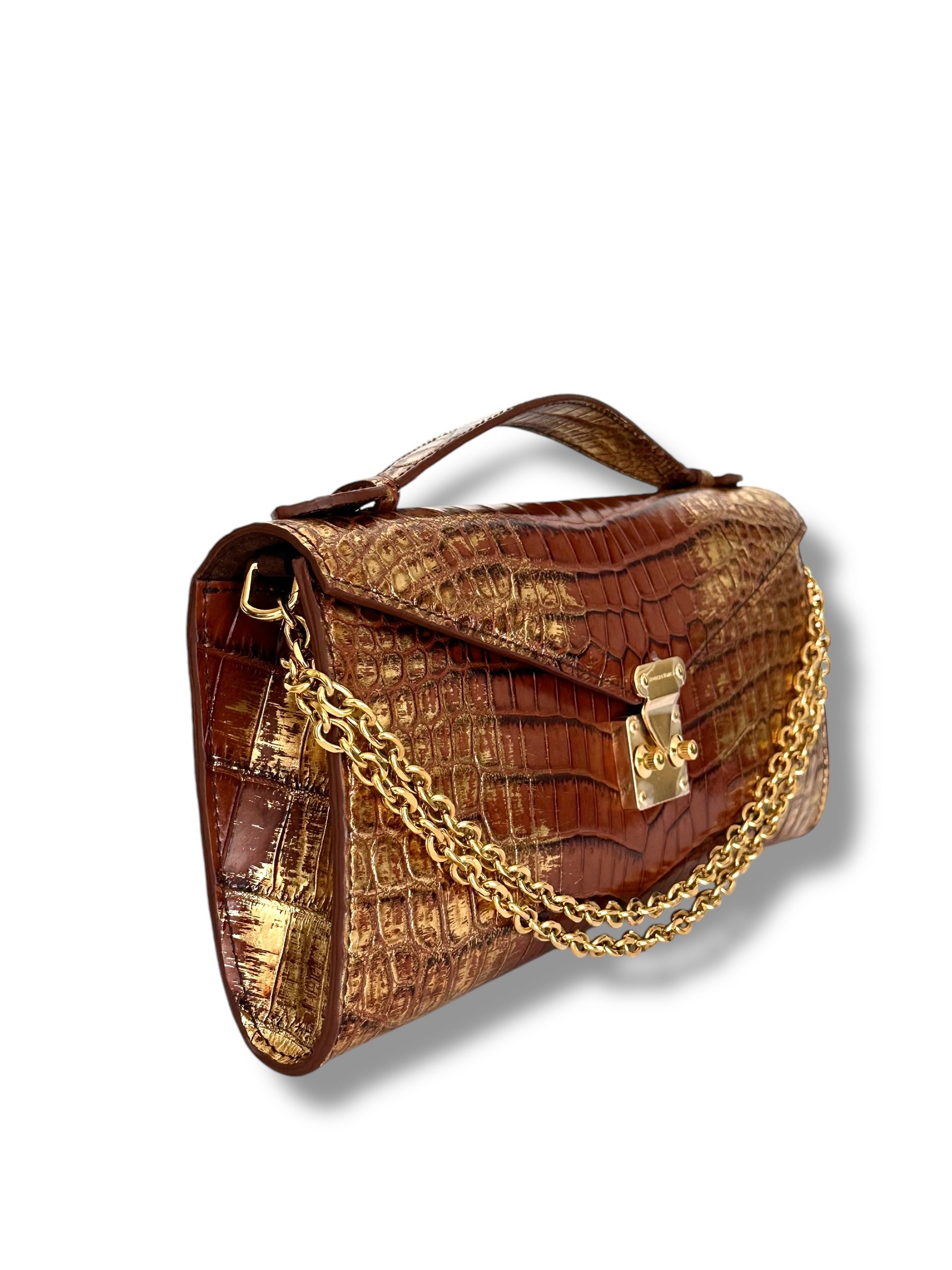 Cognac with Metallic Gold Accents - Minnie Pochette image 1