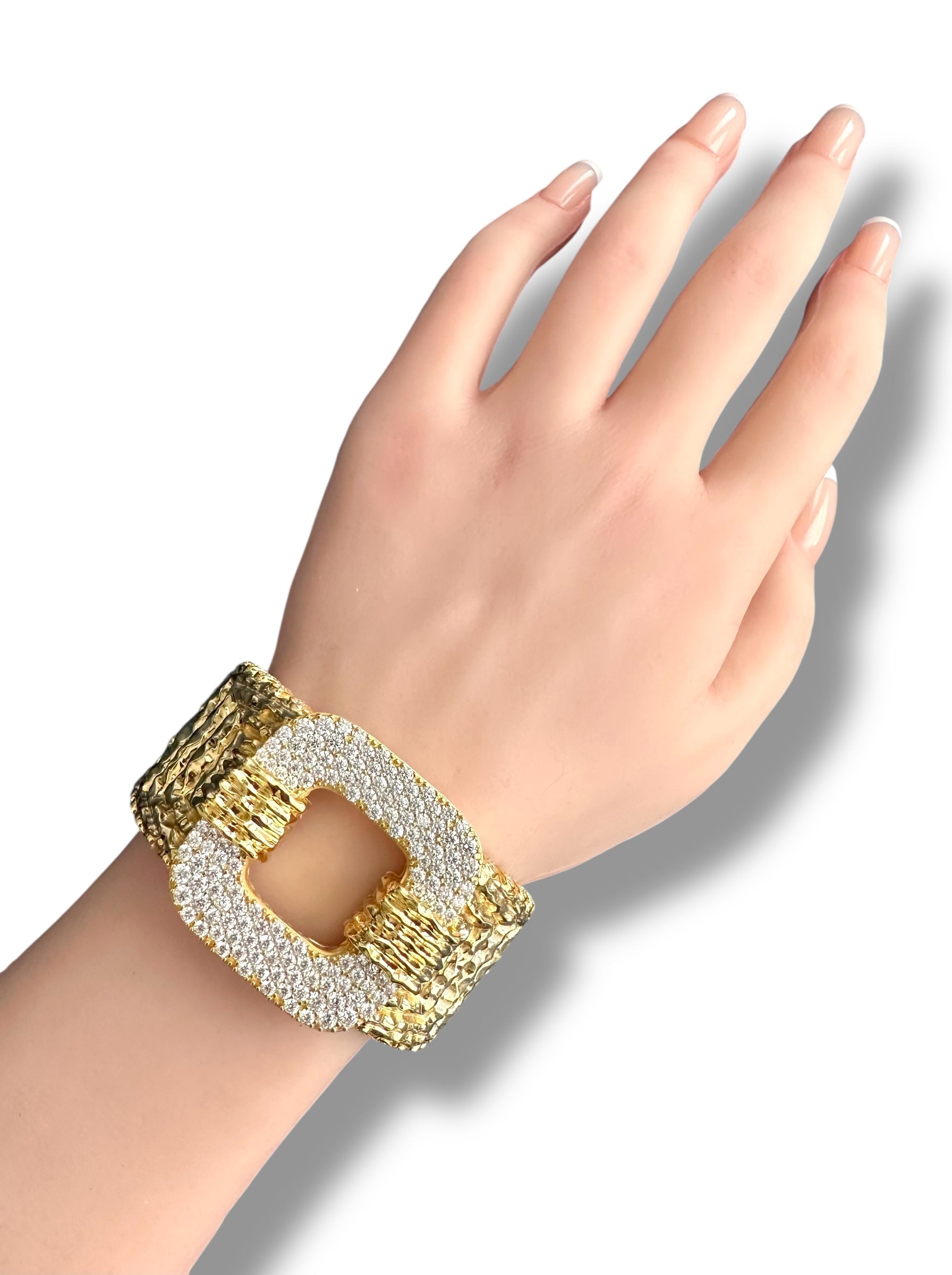 Gorgeous Cuff/Bangle Bracelet featuring 6.96ct of Gleaming Moissanite  image 2