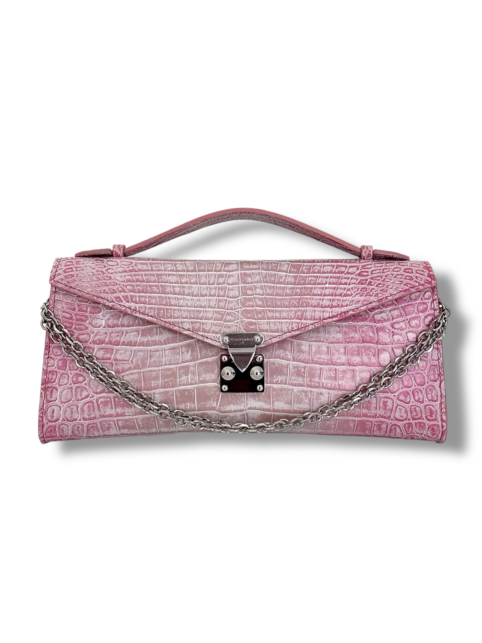 Iridescent/Metallic Pink and White Alligator - The Minnie Pochette image 0