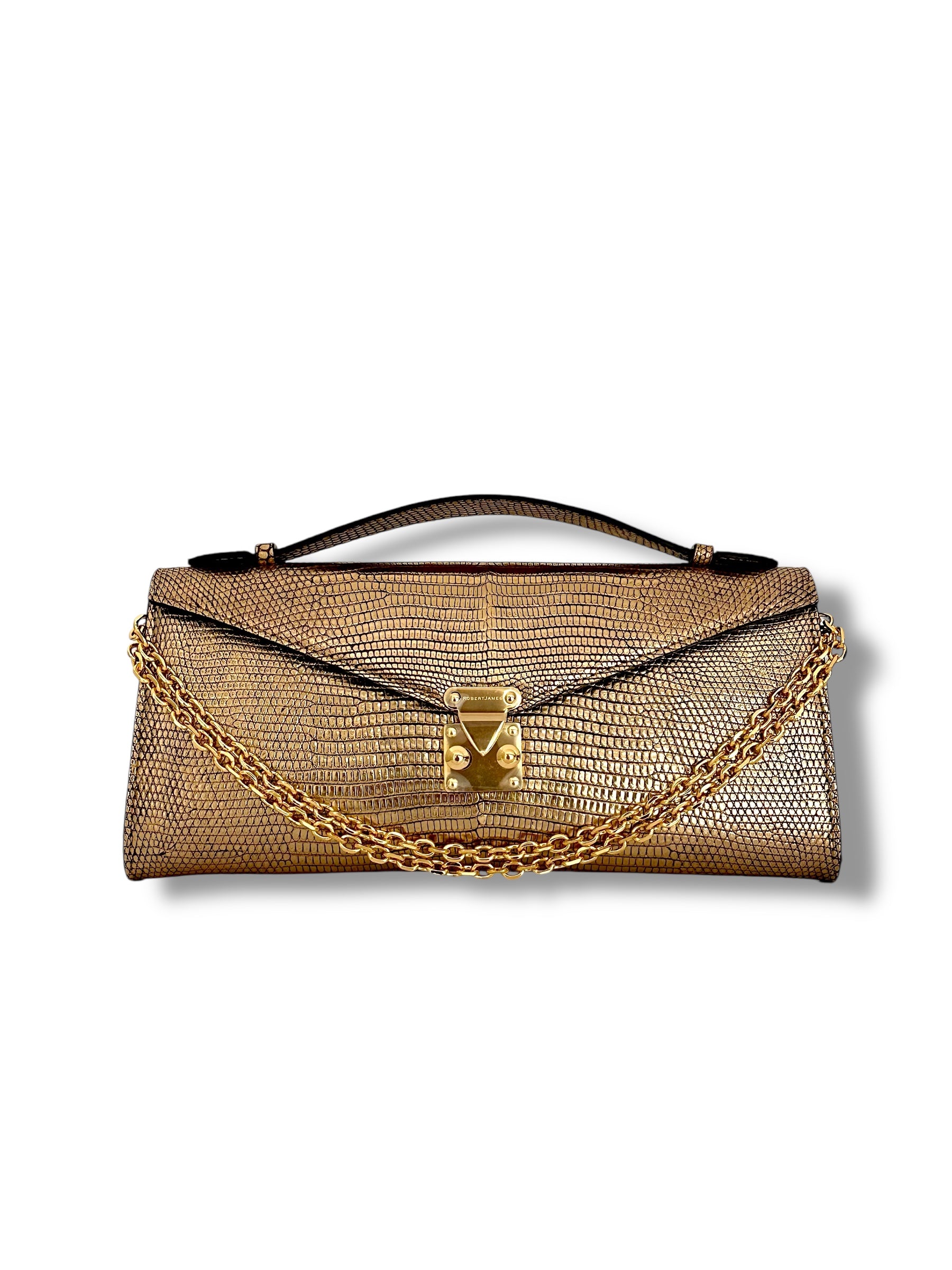 Metallic Gold Salvator Lizard - The Minnie Pochette image 0
