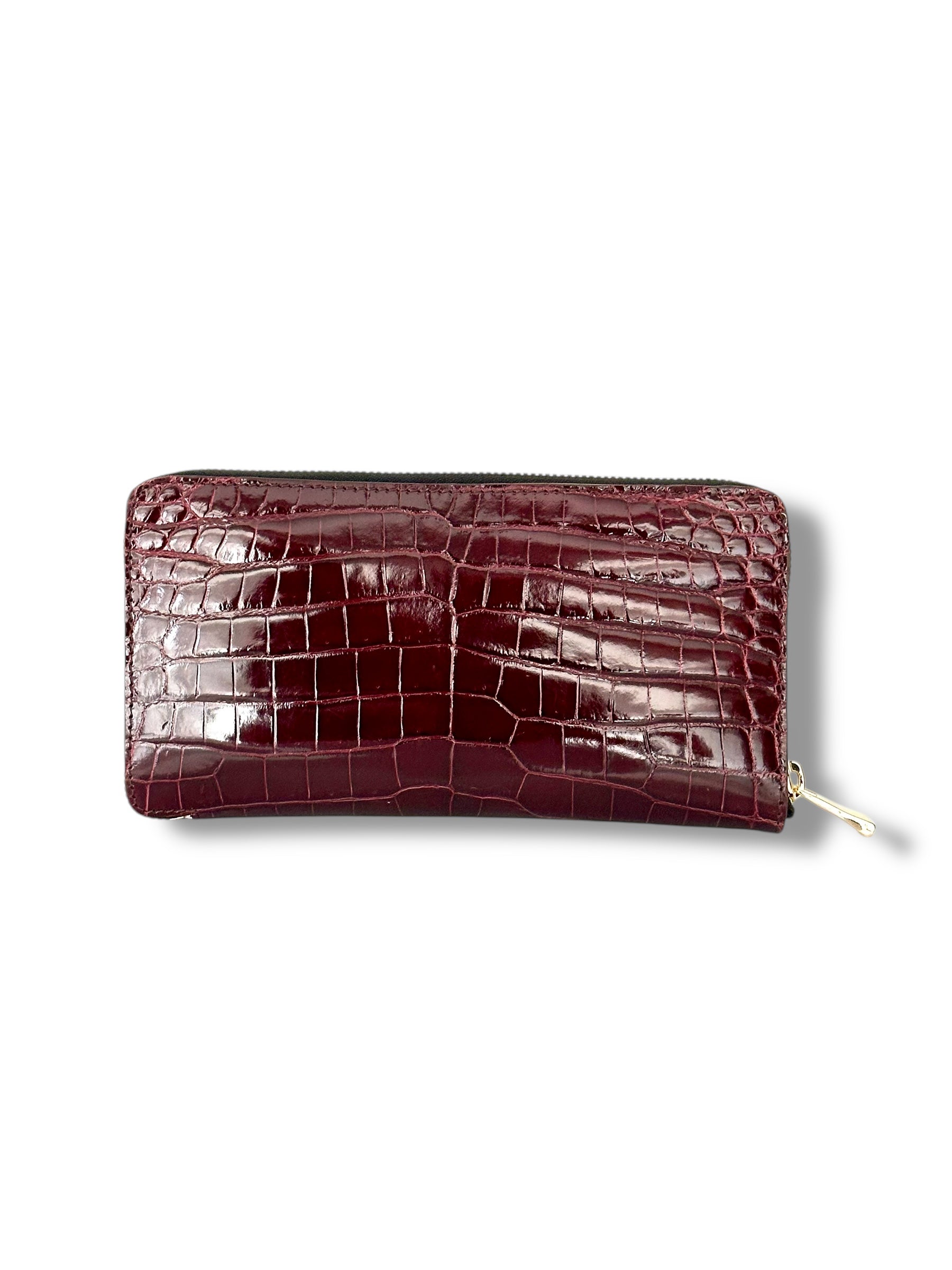 Rich Merlot Niloticus Crocodile - RobertJames Zip Around Wallet image 1