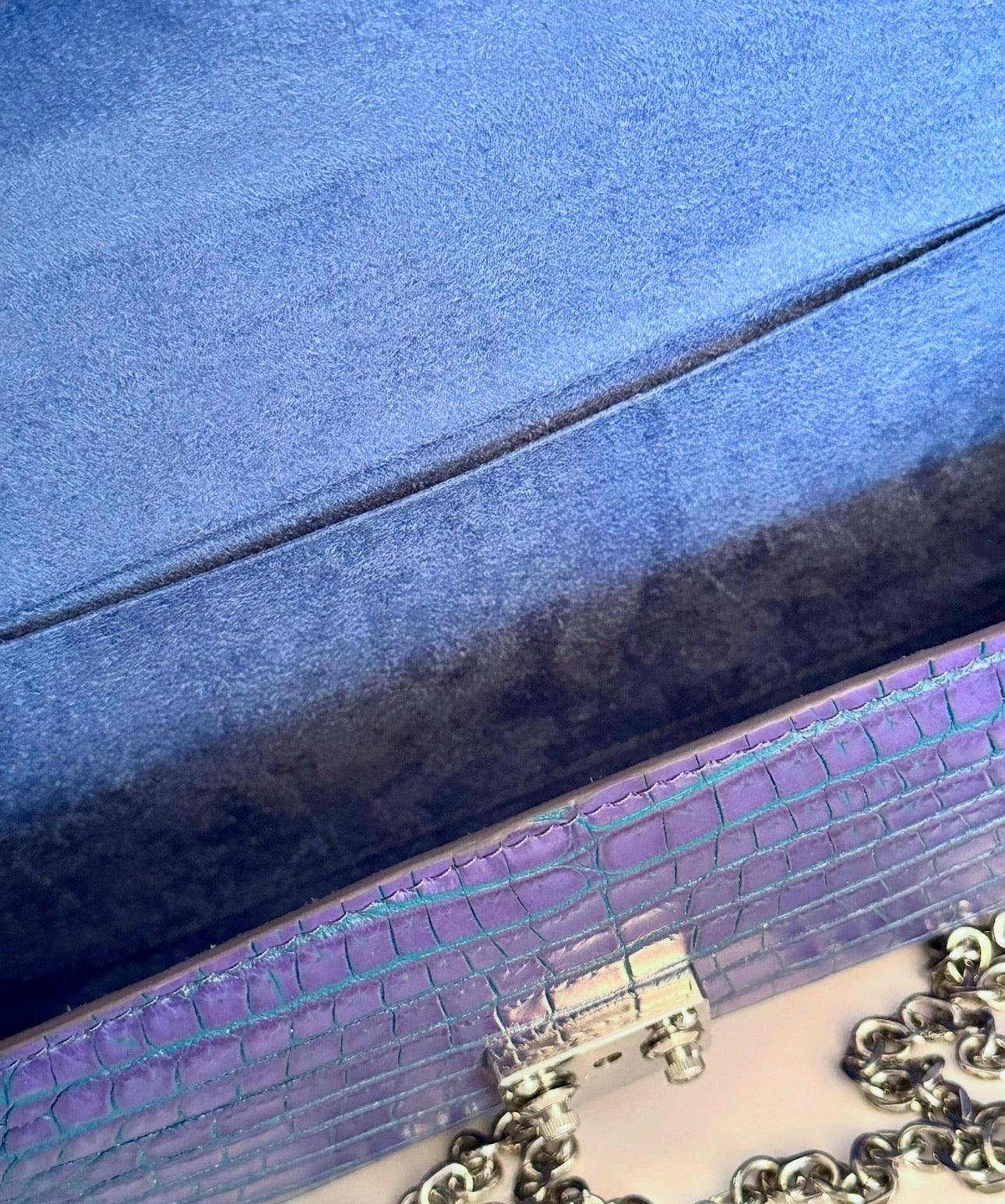 Amethyst with Turquoise Accents Niloticus Crocodile - Minnie Pochette image 3