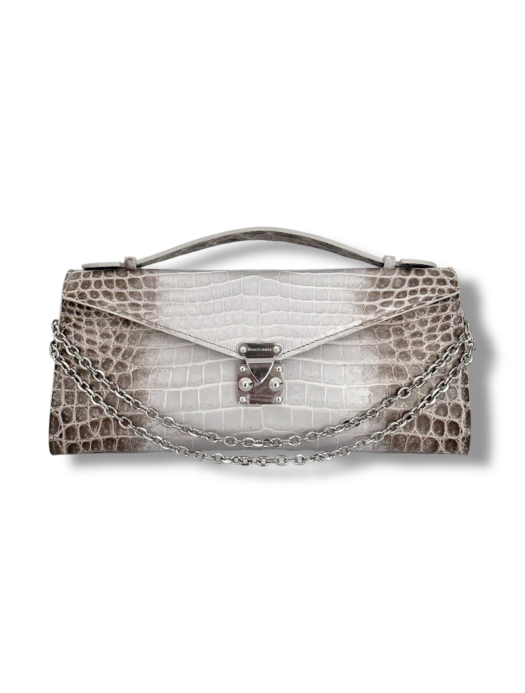Soft Grey/Blue Sierra Niloticus Crocodile - The Minnie Pochette image 0
