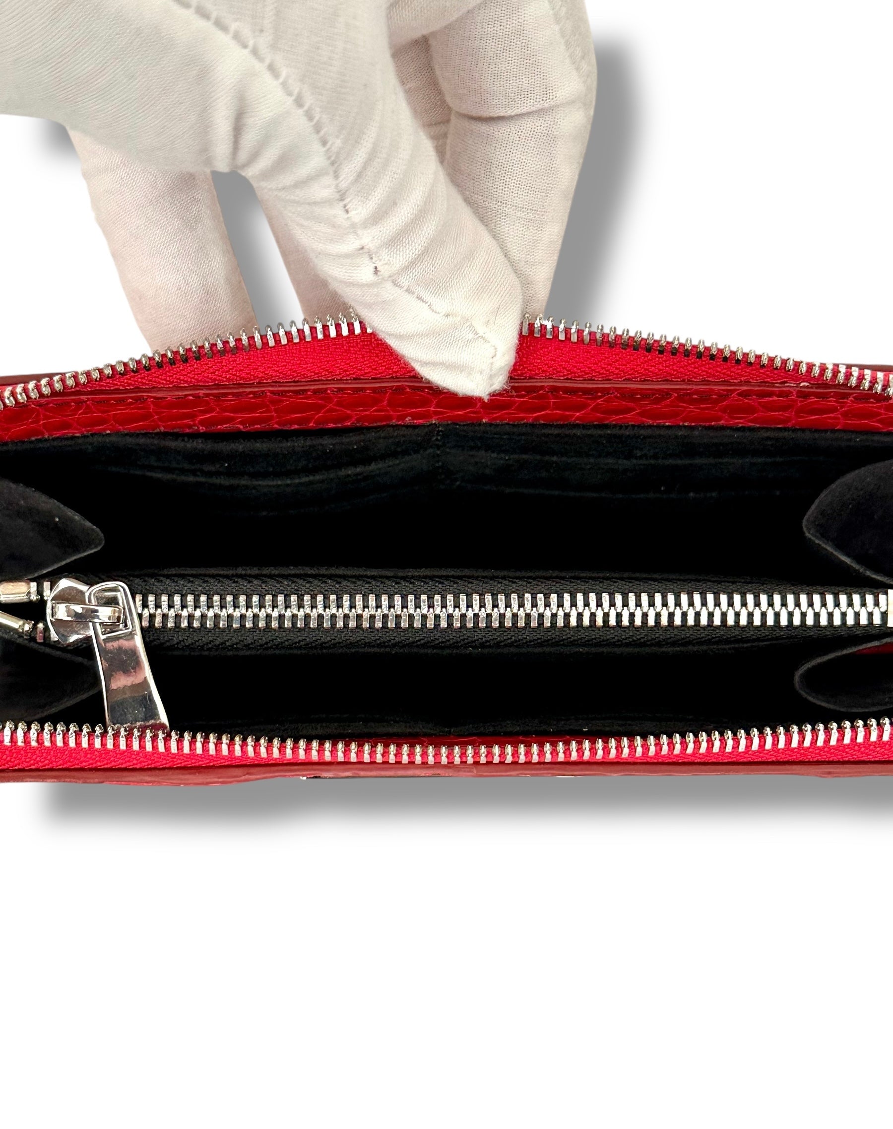 Sexy Red Alligator - RobertJames Zip Around Wallet image 2