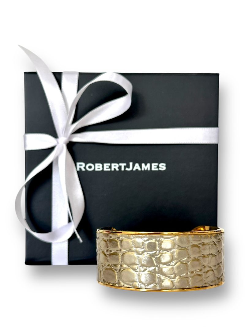 Soft Metallic Gold Alligator - Ashley Cuff image 0
