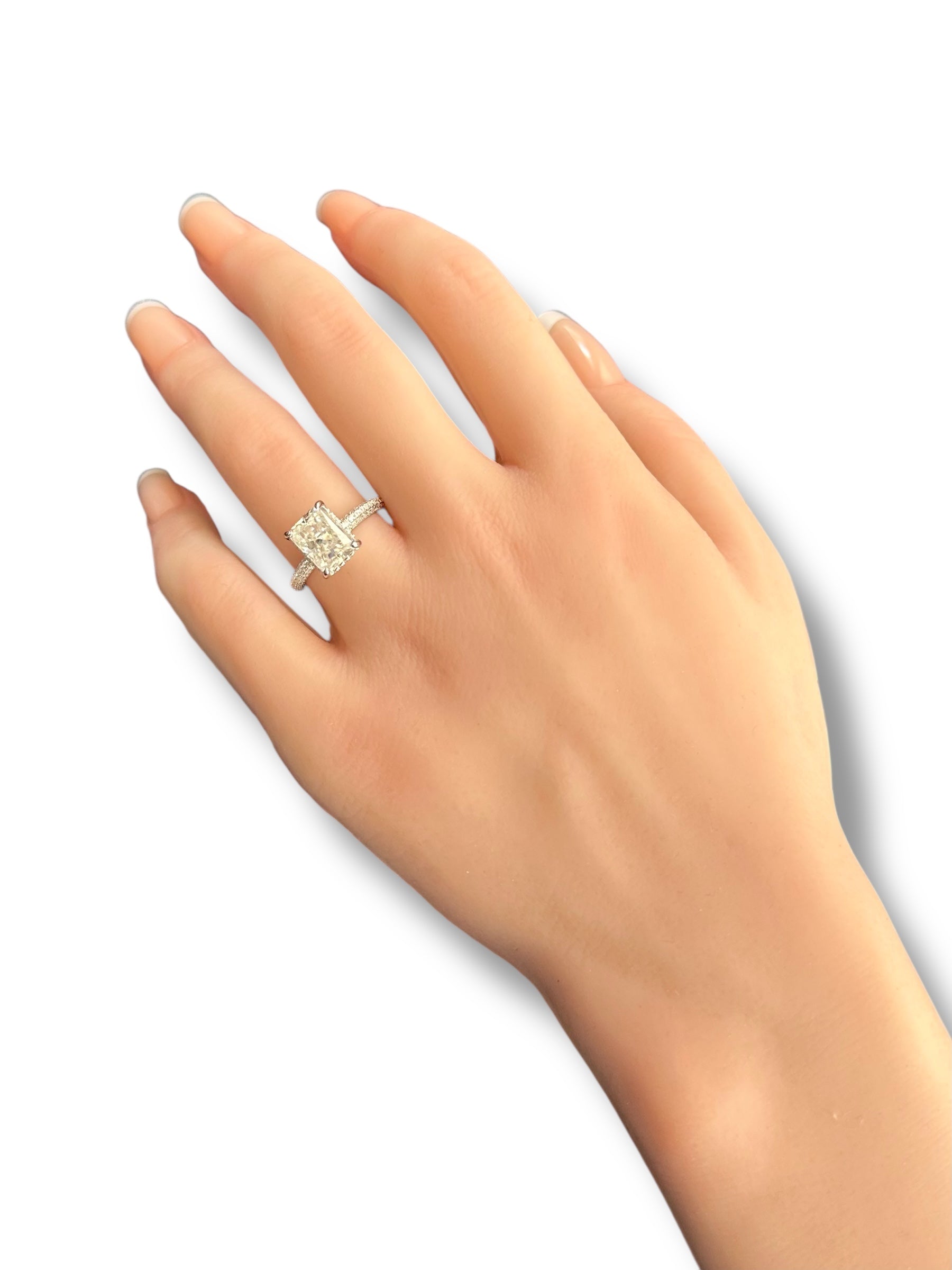 3ct Radiant Cut Moissanite Ring image 3