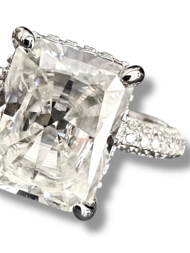 3ct Radiant Cut Moissanite Ring image 0