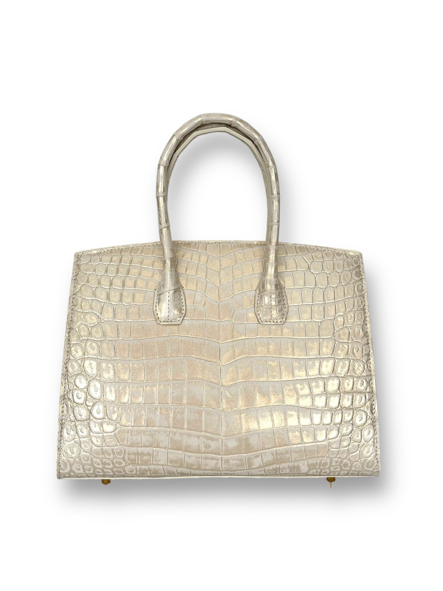 Cream w/ Metallic Gold Alligator - Wrenley Tote image 2