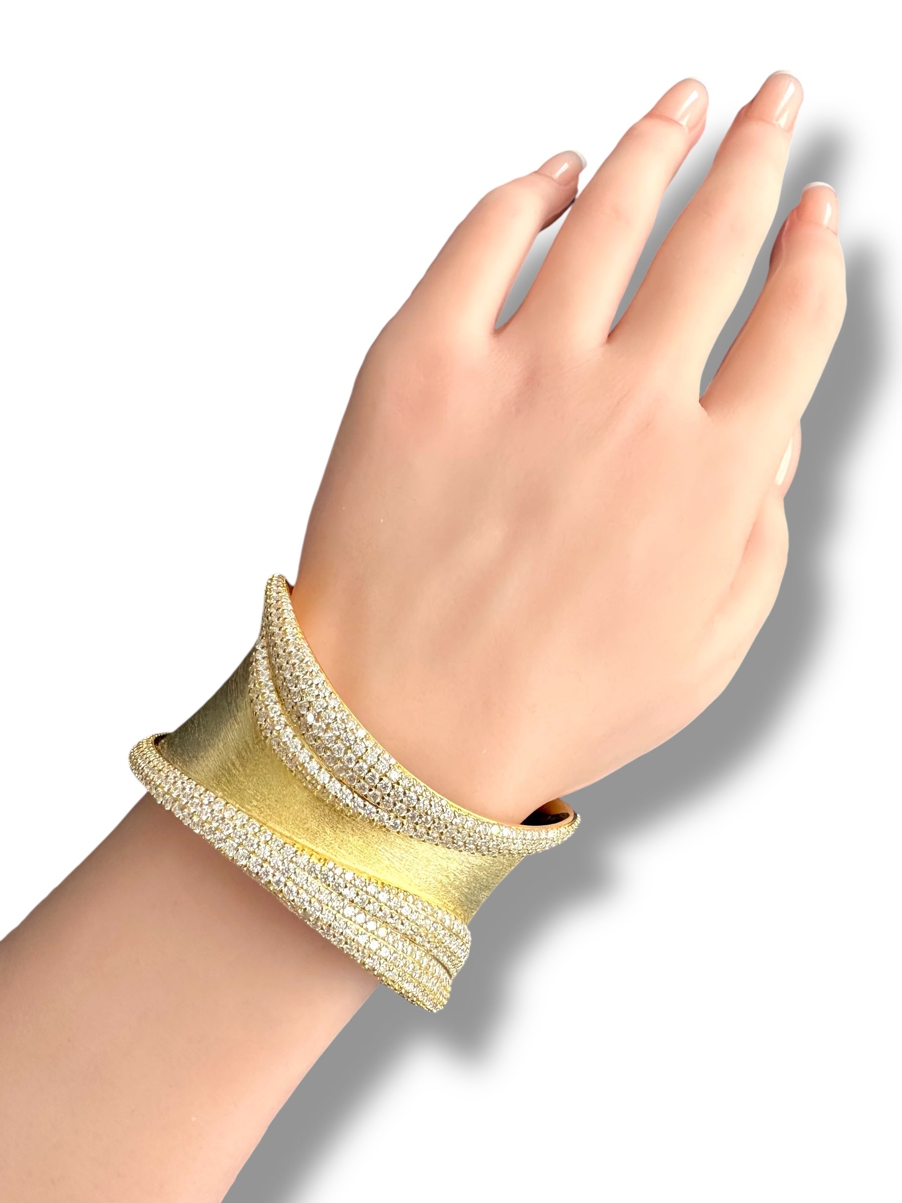 Luxurious Cuff/Bangle featuring over 12 carats of Radiant Moissanite  image 6