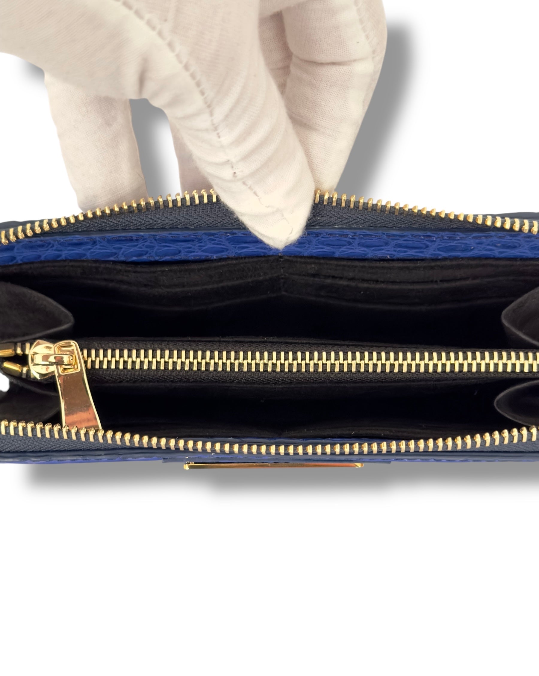 Electric Blue Alligator - RobertJames Zip Around Wallet image 2