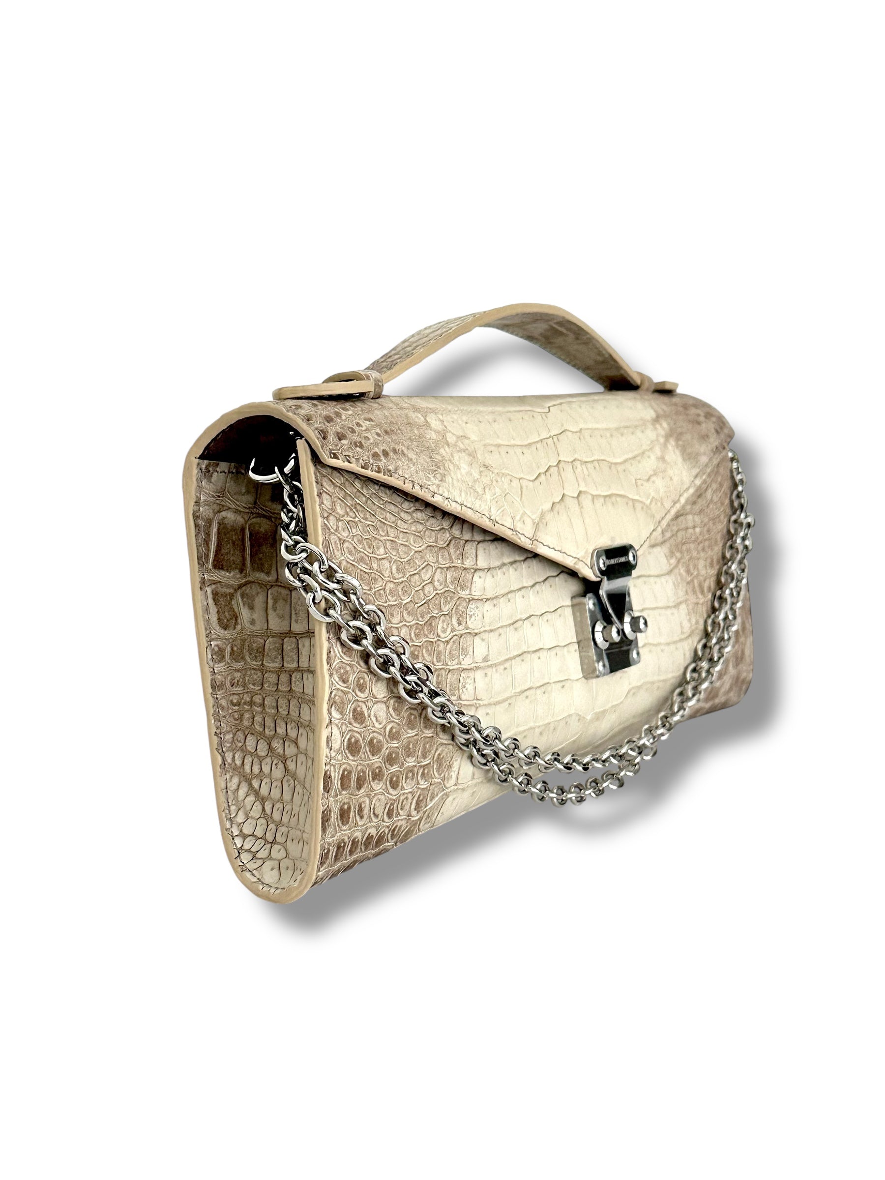 Shades of Taupe Sierra Crocodile - The Minnie Pochette image 1