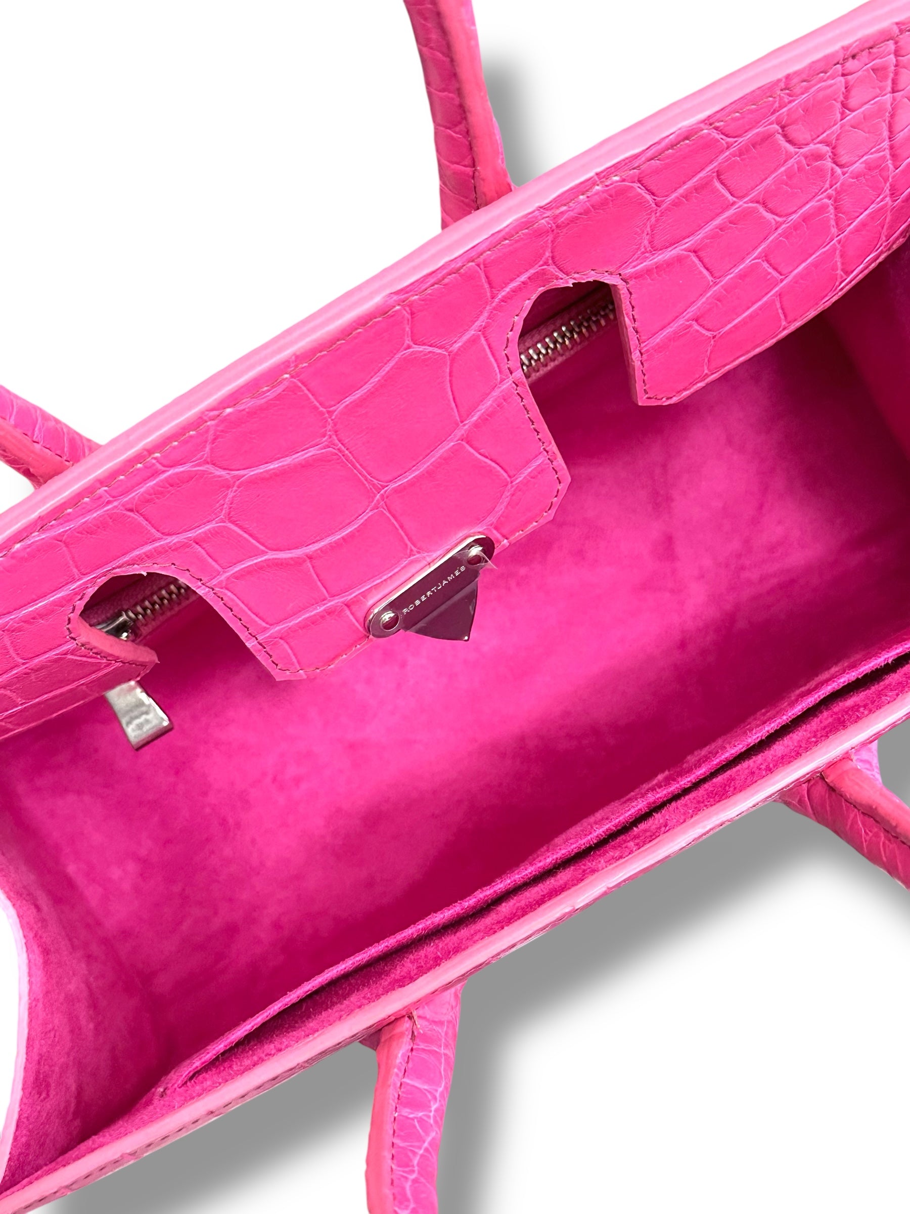 Hot Pink/Fuchsia Alligator - The Wrenley Tote image 4