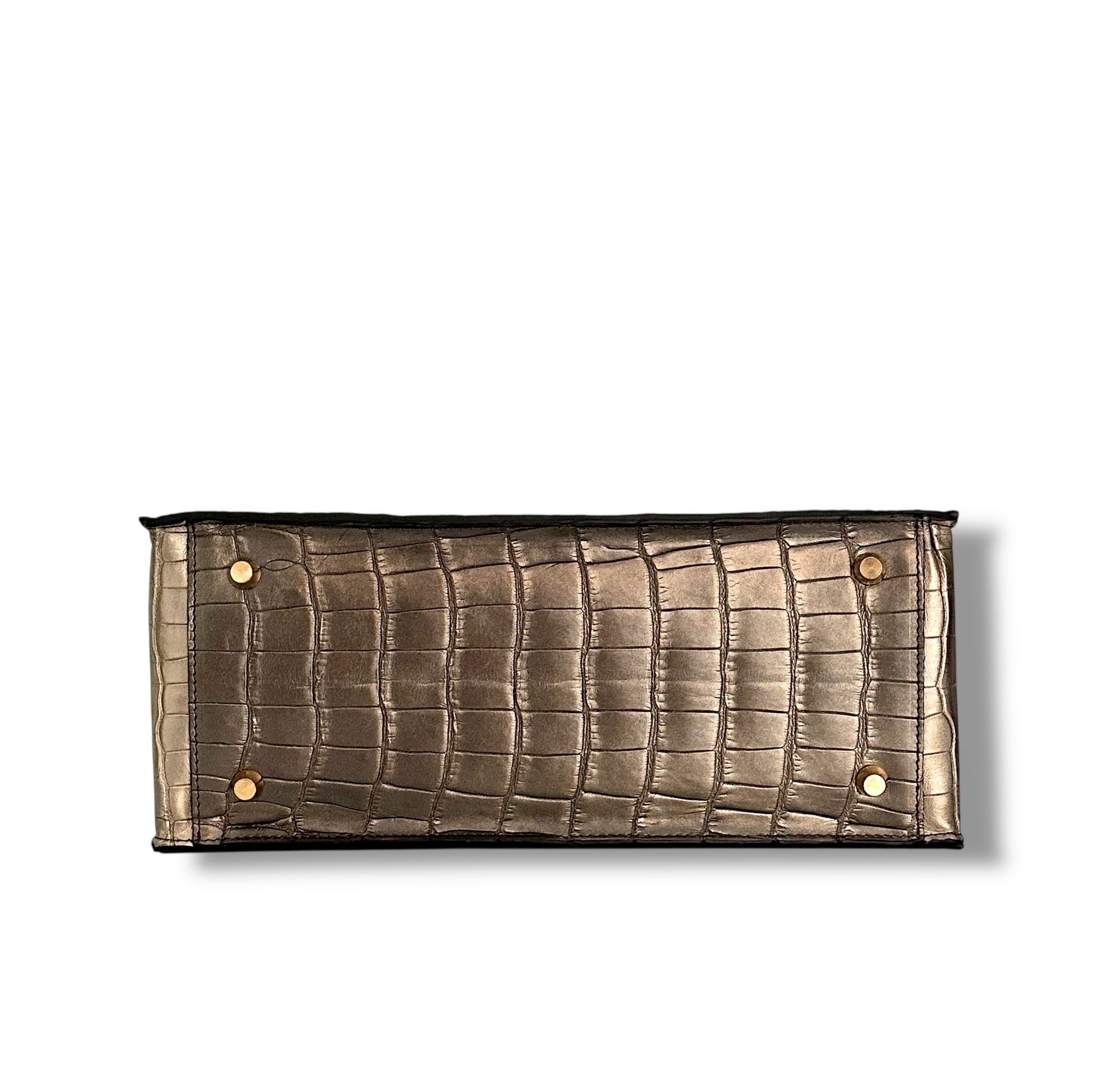 Metallic Gold Bronze Alligator - The Classic Tote image 3
