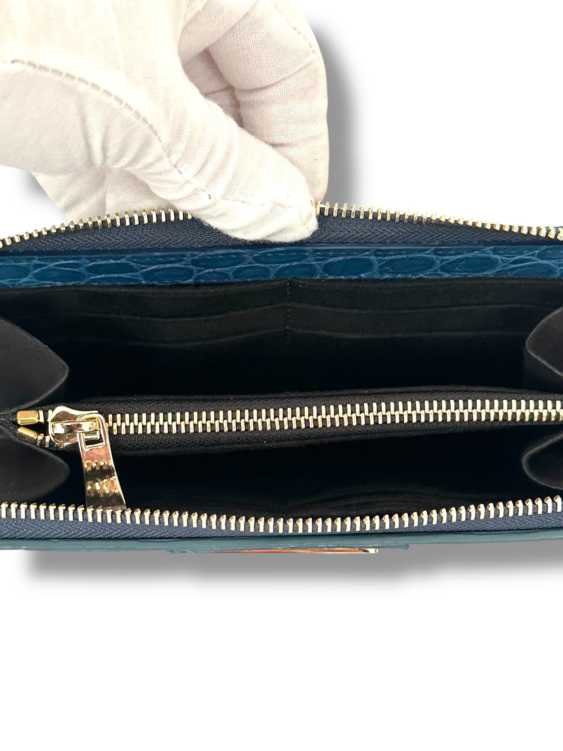Deep Ocean Niloticus Crocodile - RobertJames Zip Around Wallet image 2