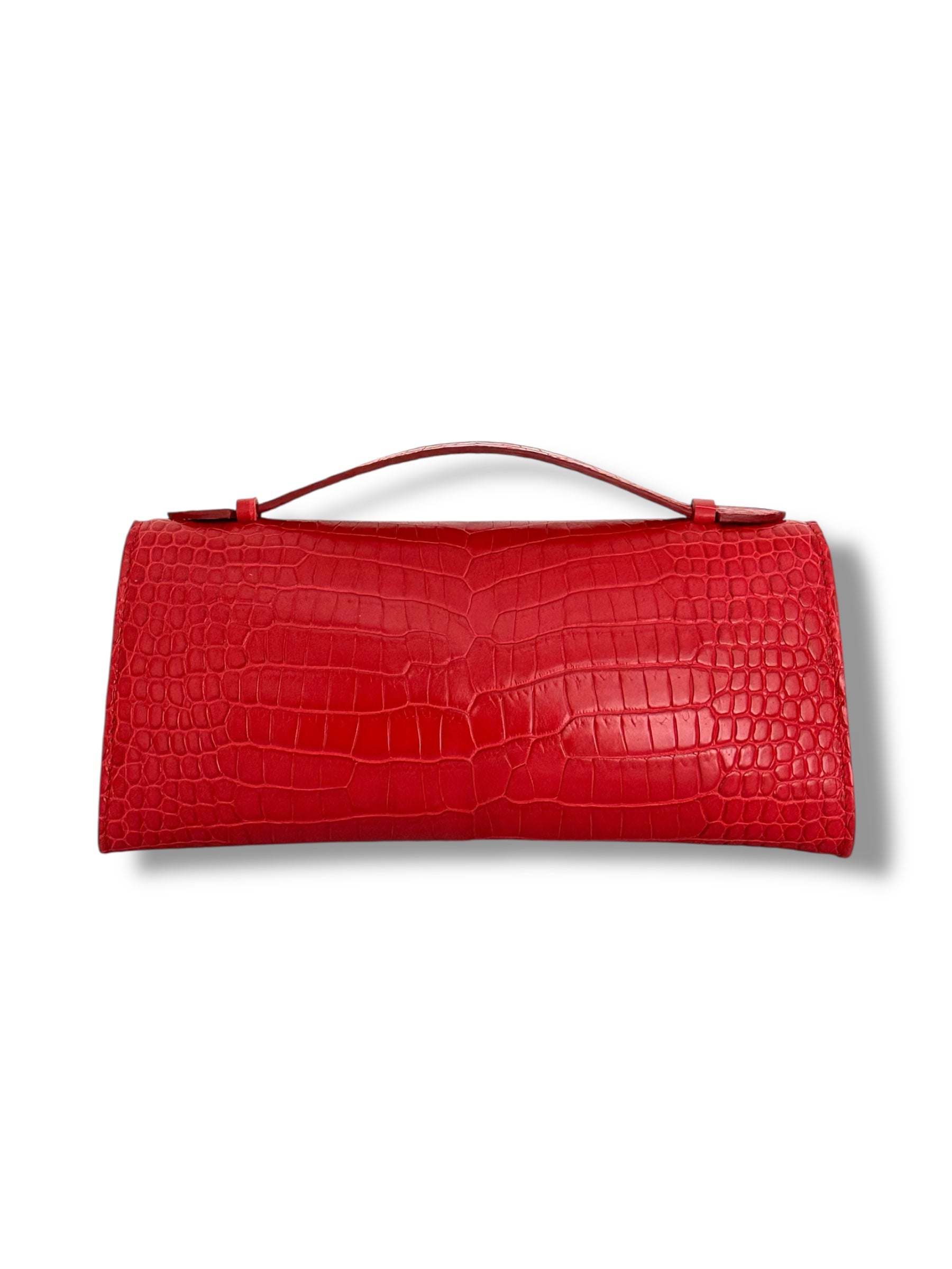 Lipstick Red Niloticus Crocodile - The Minnie Pochette image 2