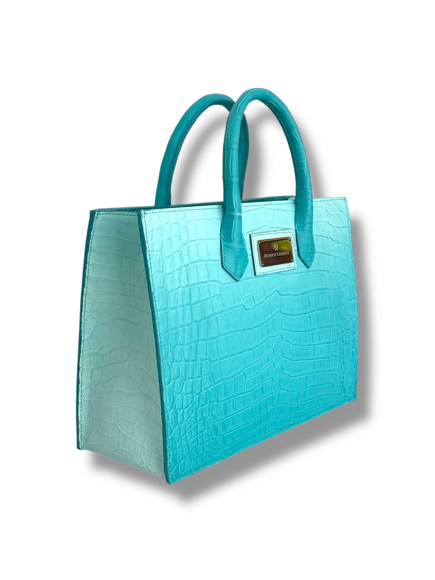 Ocean Blue Ombré Niloticus Crocodile - The Classic Tote image 1