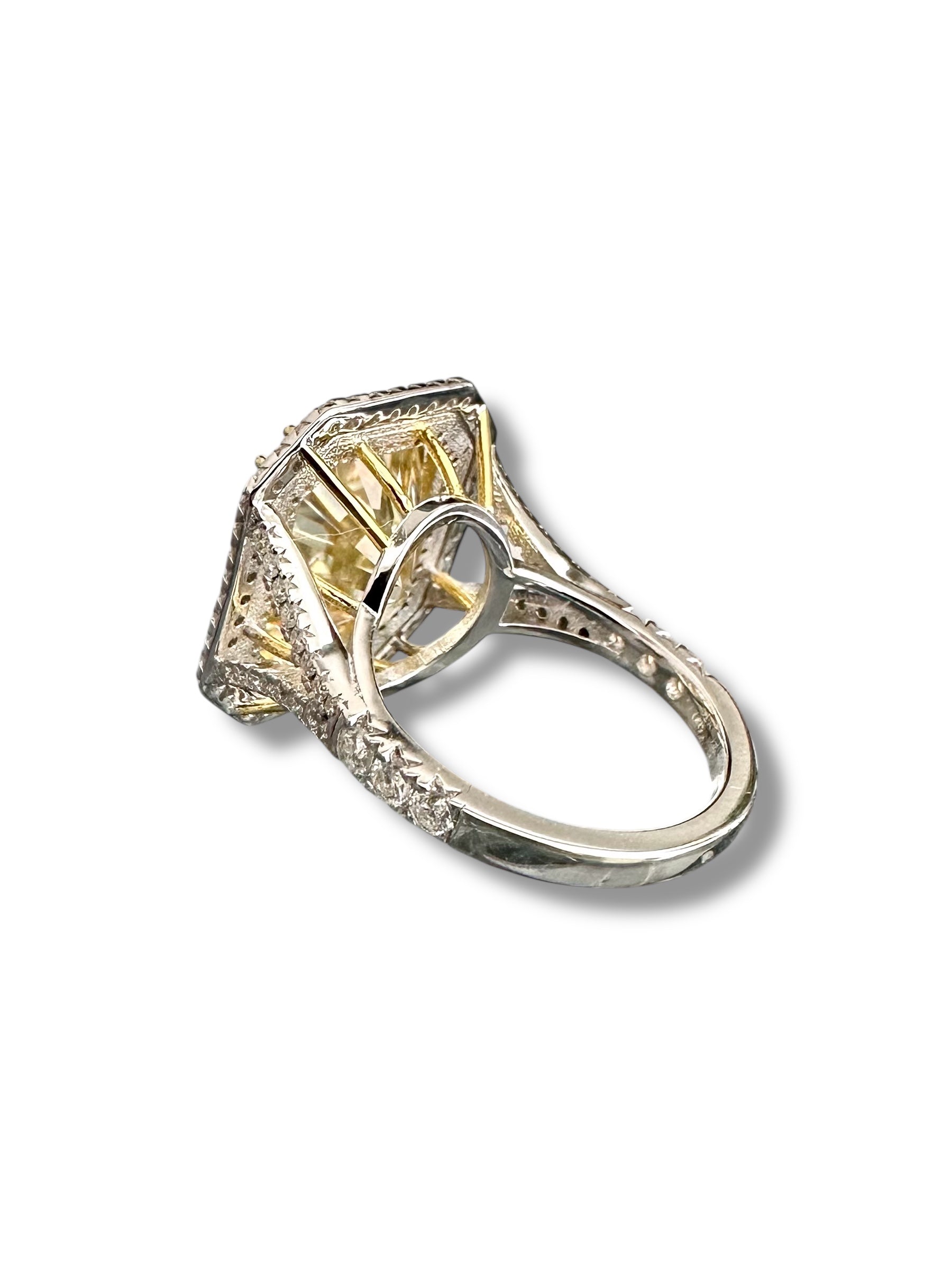 12ct Fancy Yellow Radiant Cut Moissanite Ring  image 6