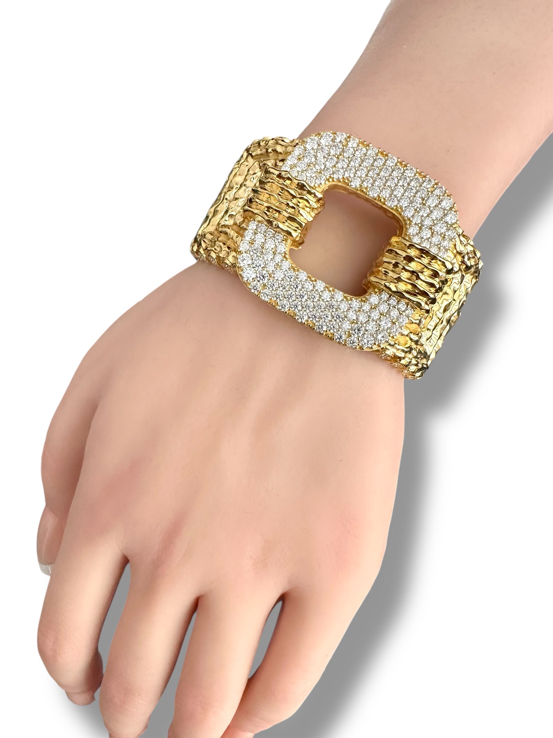 Gorgeous Cuff/Bangle Bracelet featuring 6.96ct of Gleaming Moissanite  image 5