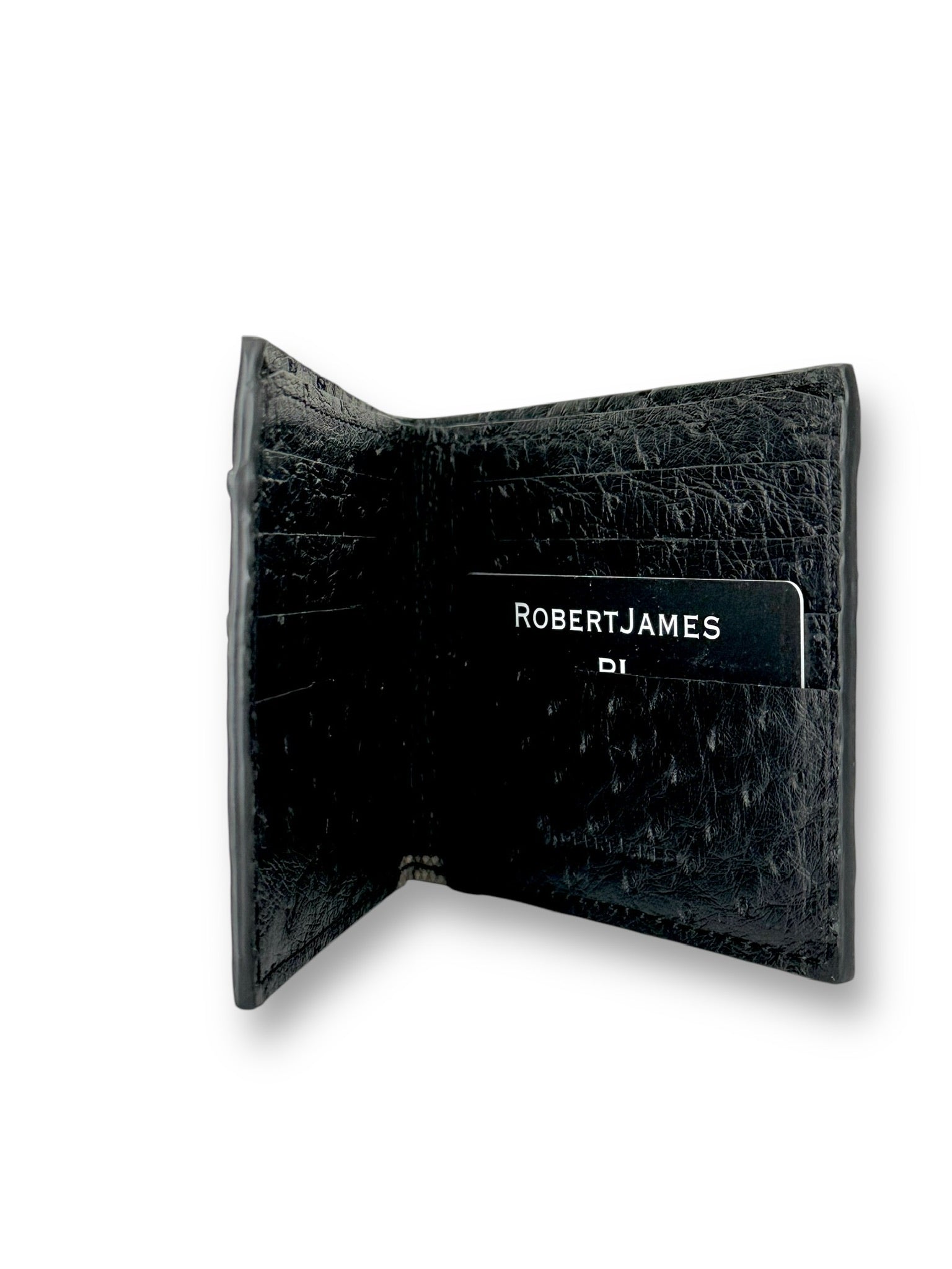 Black Ostrich - Bi-Fold Unisex Wallet image 1